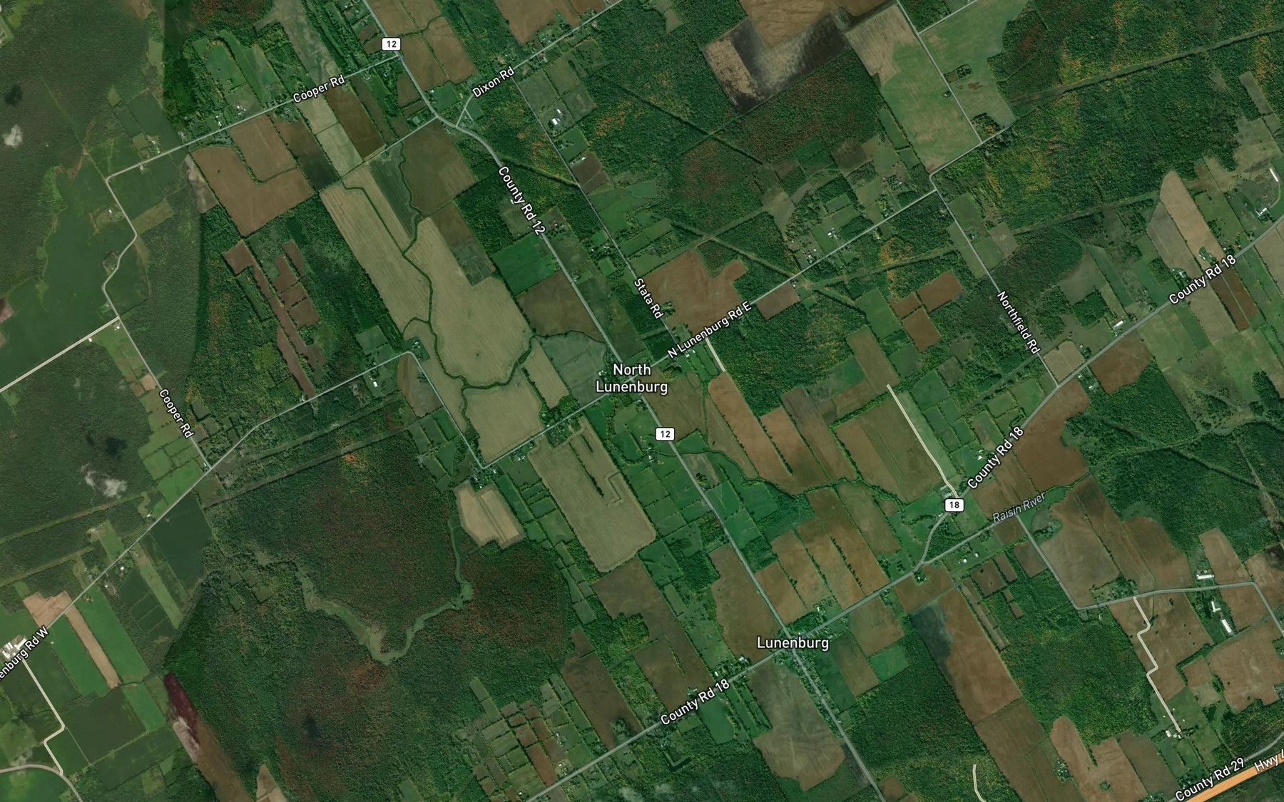 Satellite map of the Shaver Drain