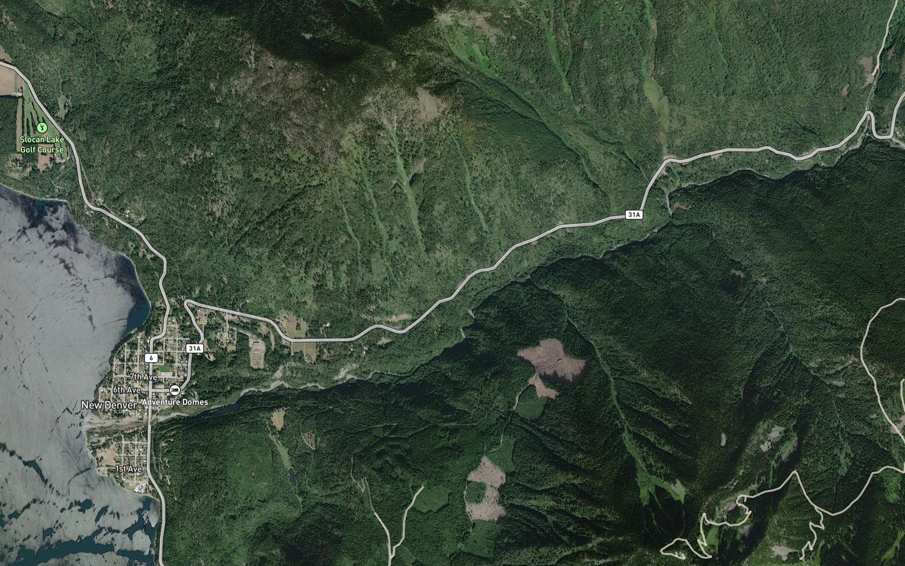 Satellite map of the St. Clair Creek