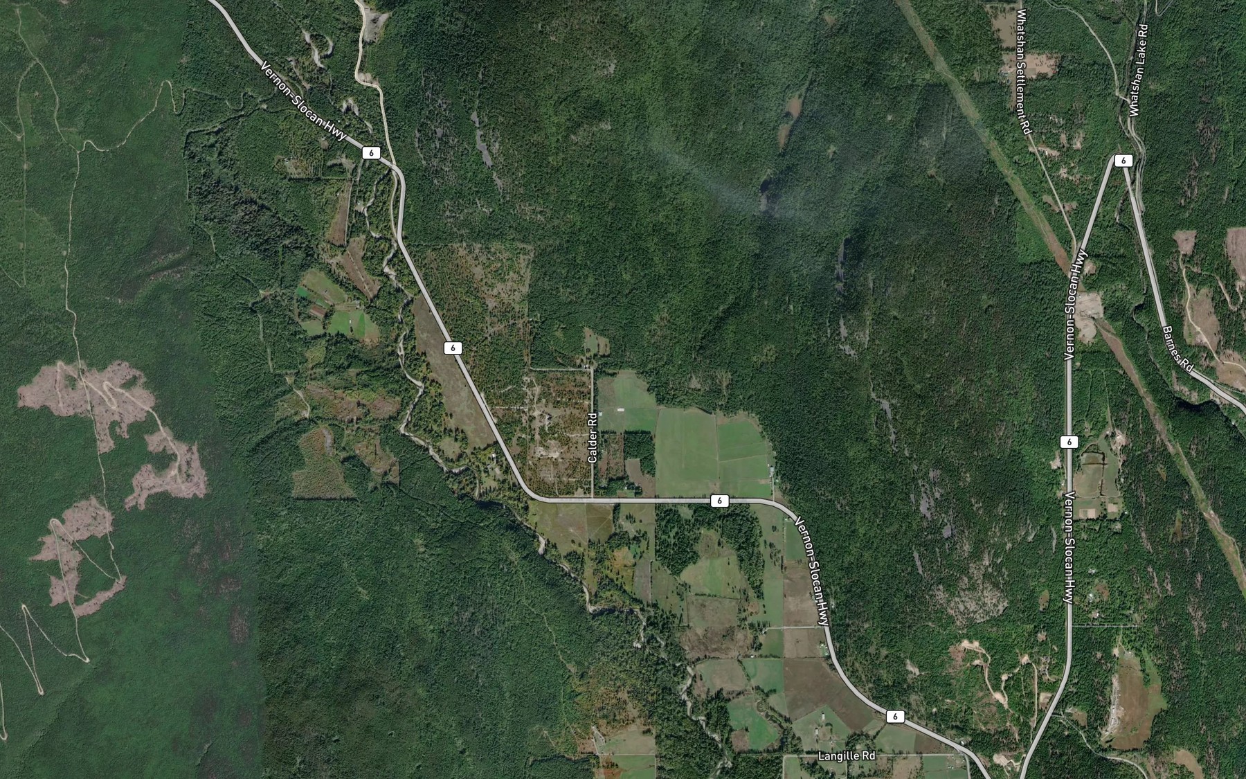 Satellite map of the McGill Creek