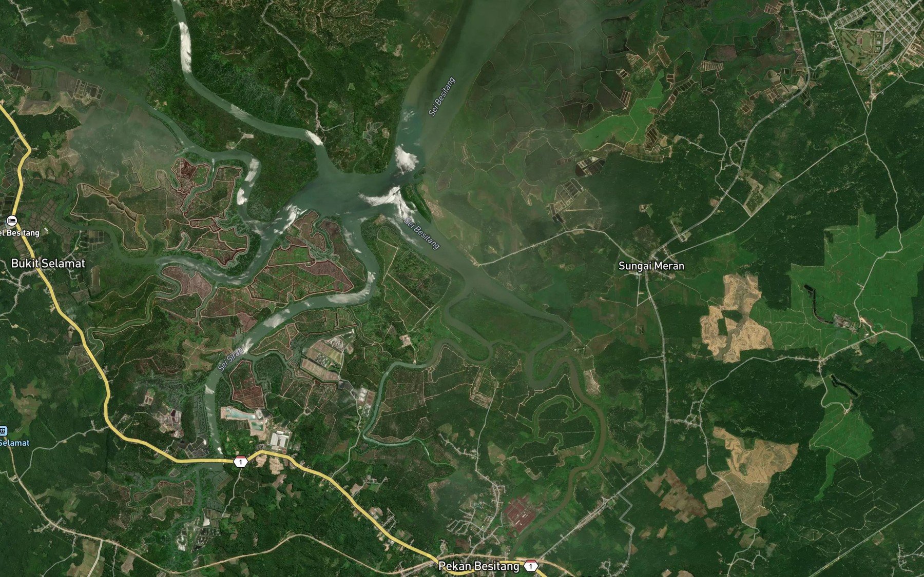 Satellite map of the Sungai Sedapan