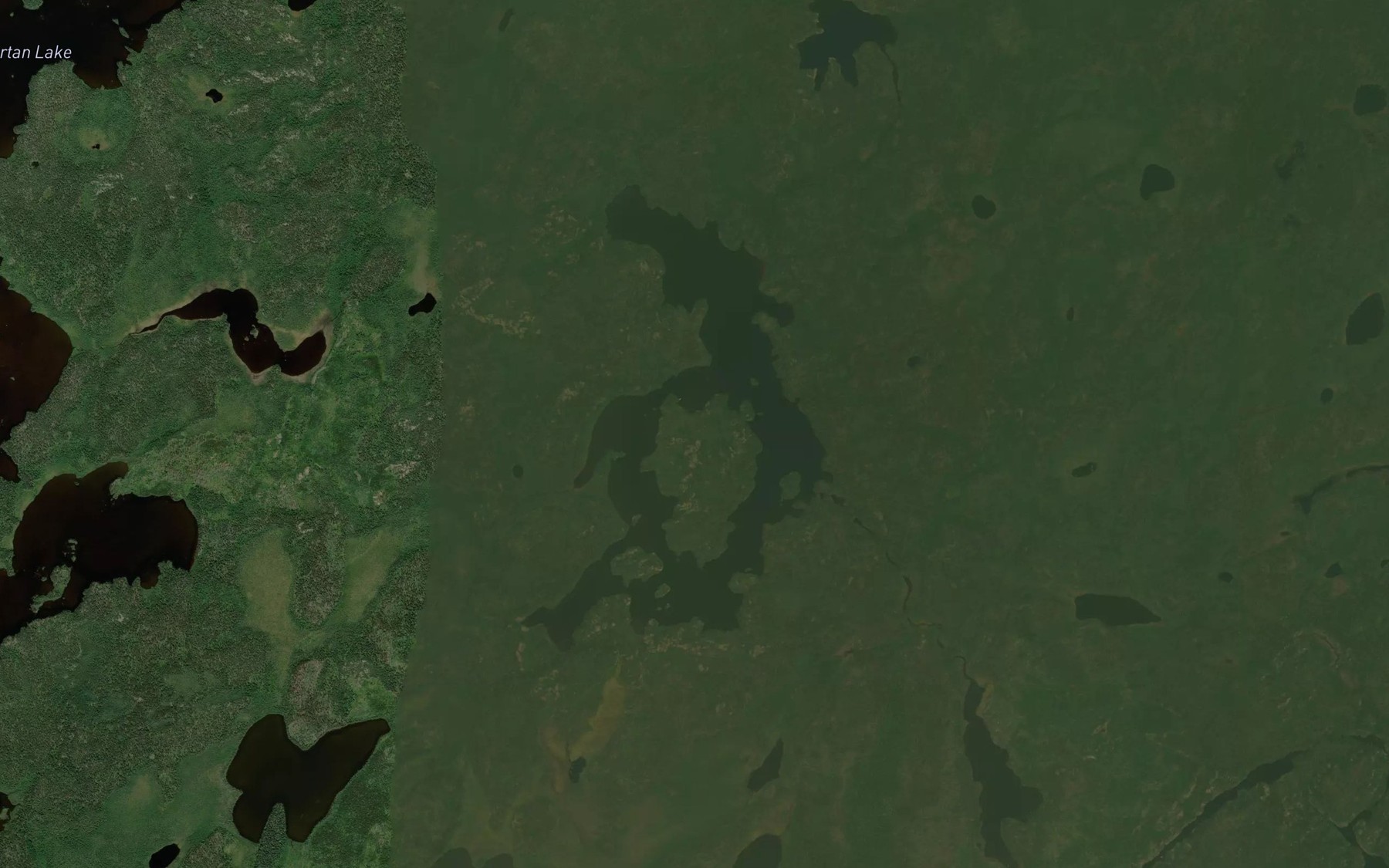 Satellite map of the Linington Lake