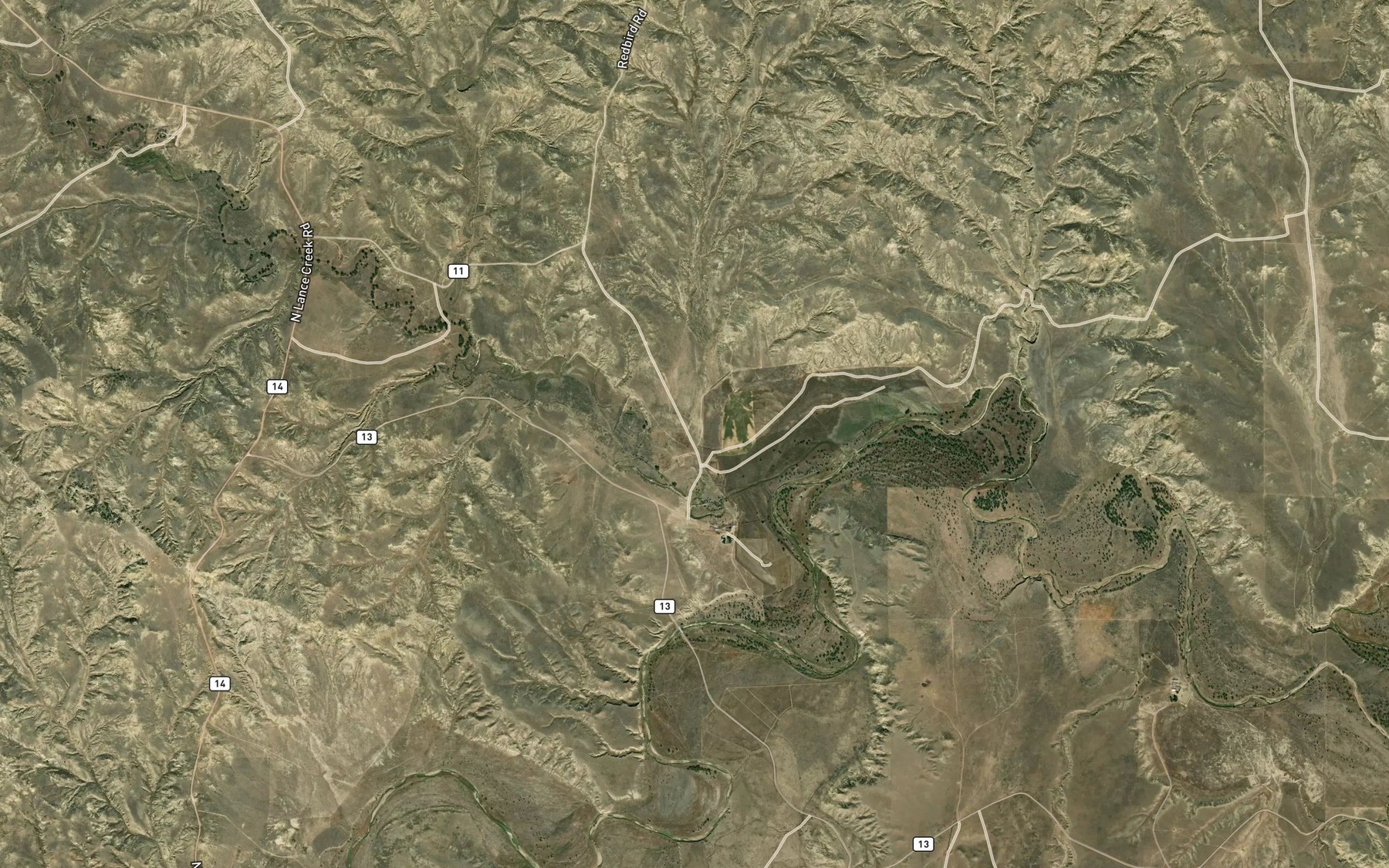 Satellite map of the Dogie Number 3 Reservoir