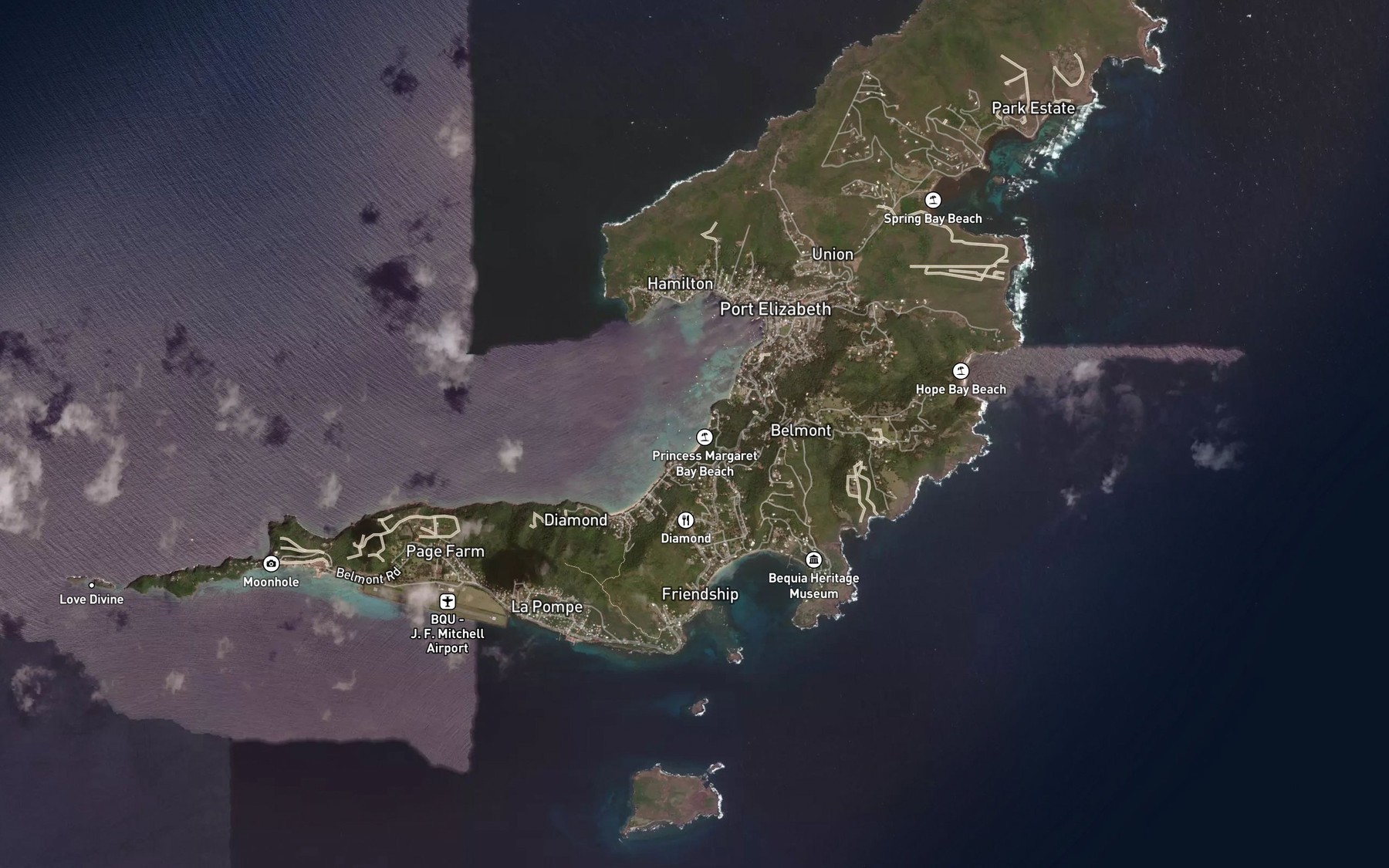 Satellite map of the Princess Margaret Bay