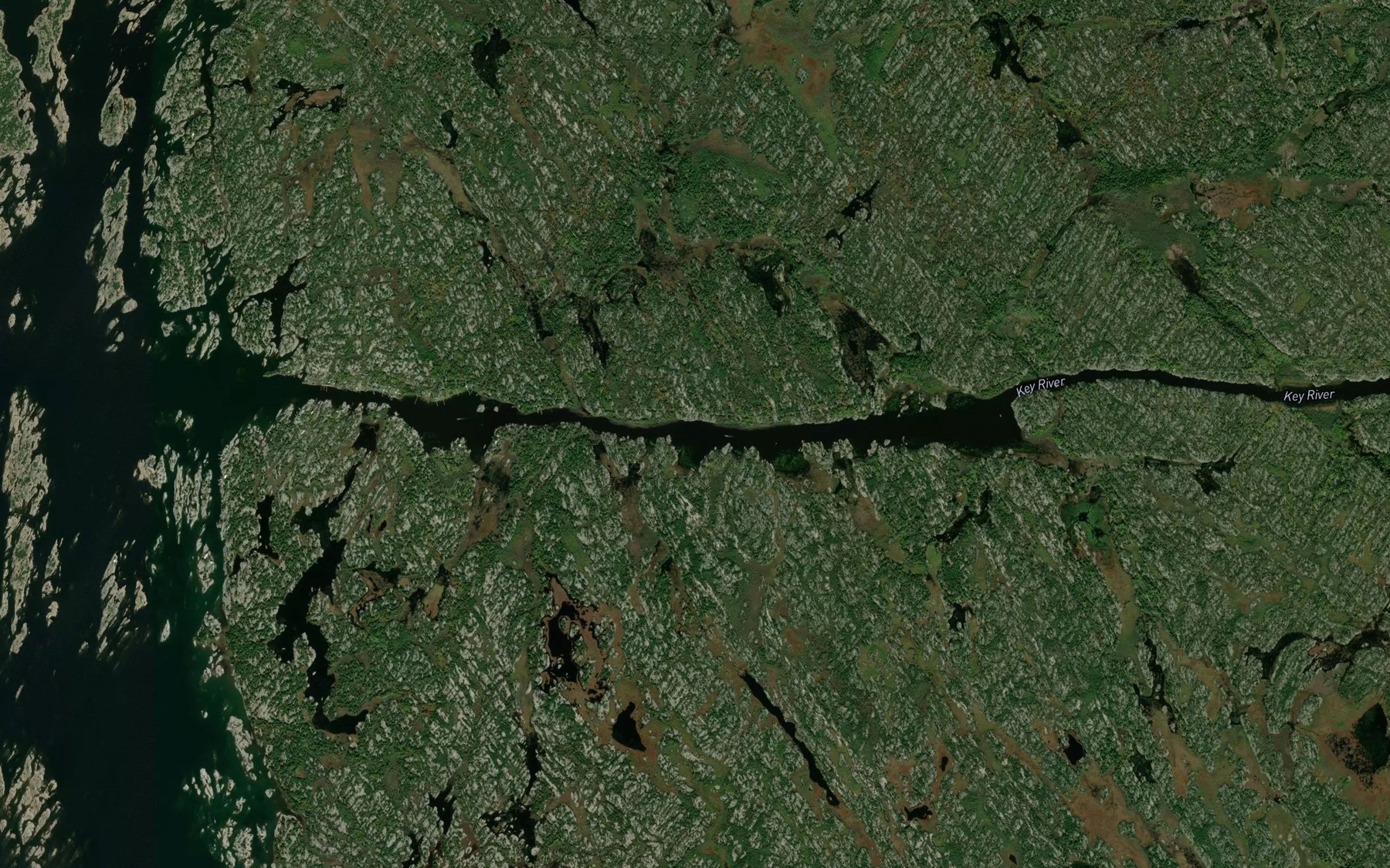 Satellite map of the Key River