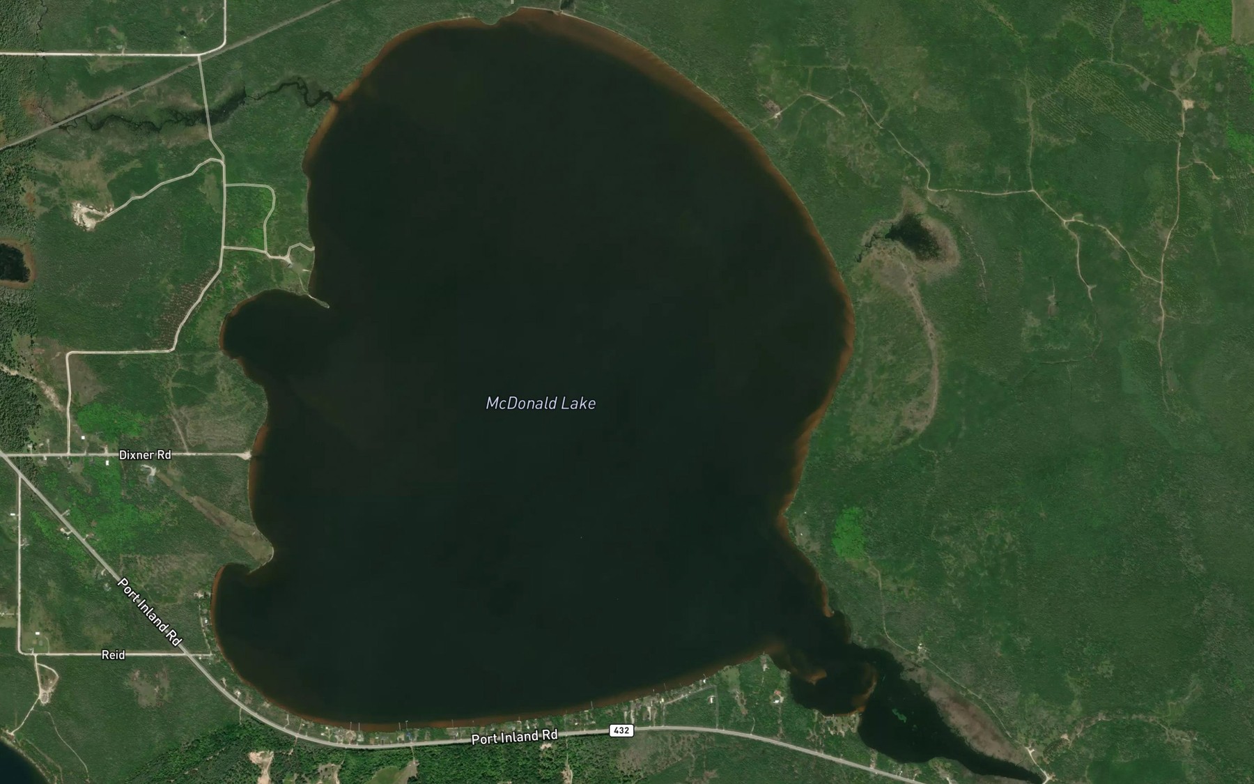 Satellite map of the McDonald Lake