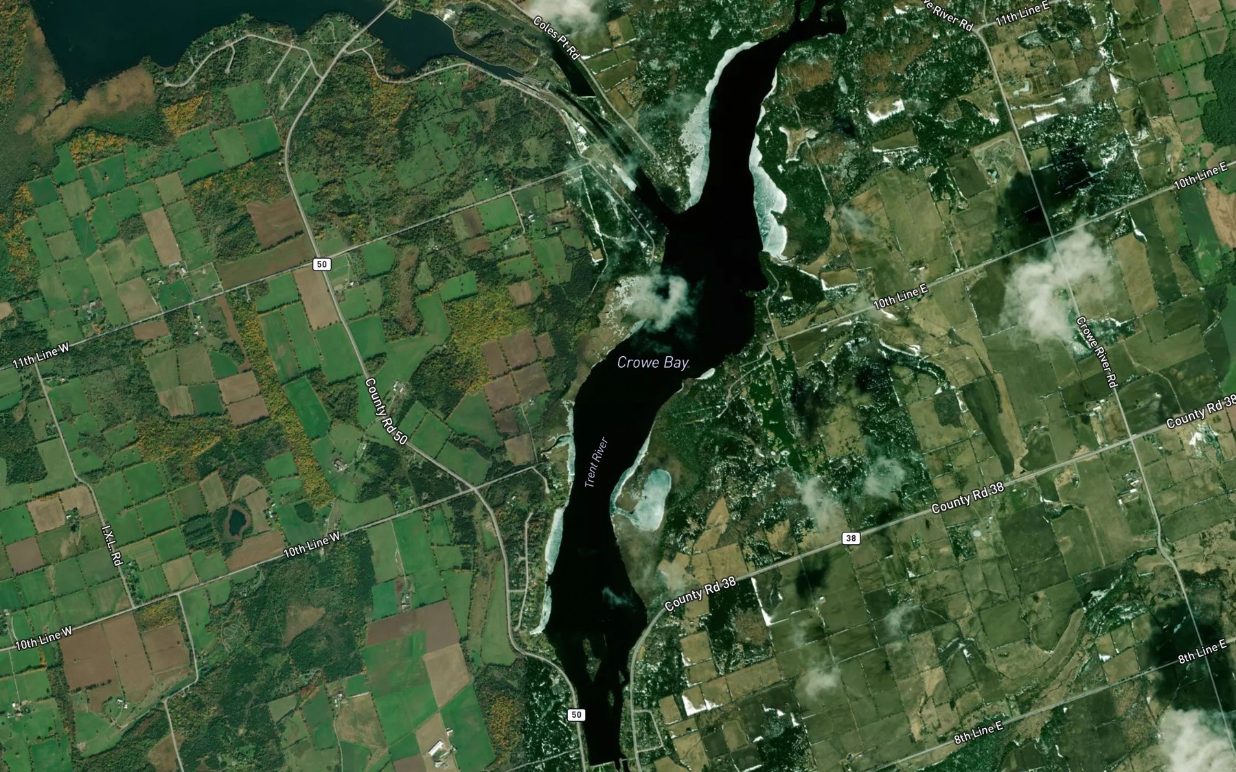 Satellite map of the Crowe Bay