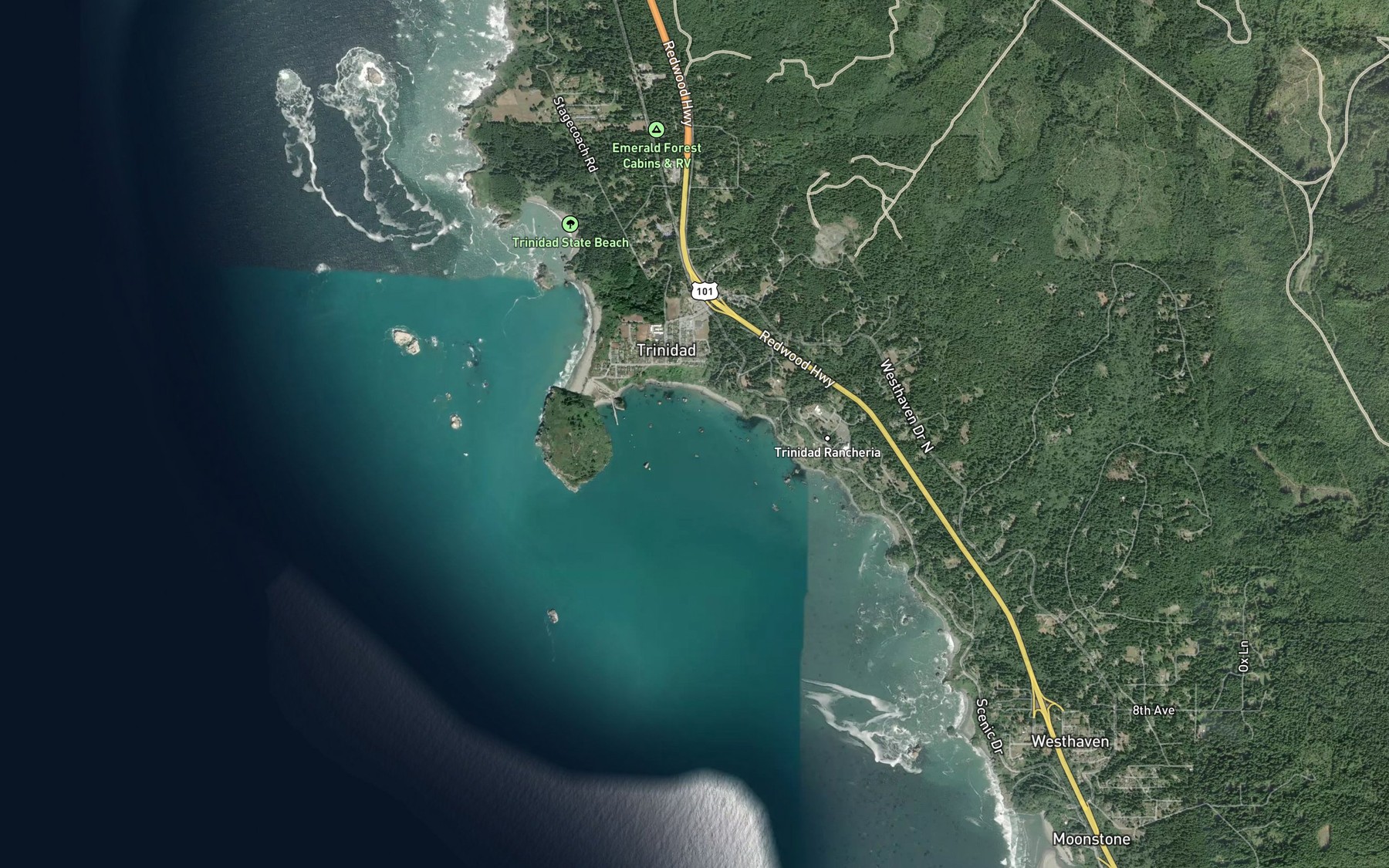 Satellite map of the Trinidad Bay