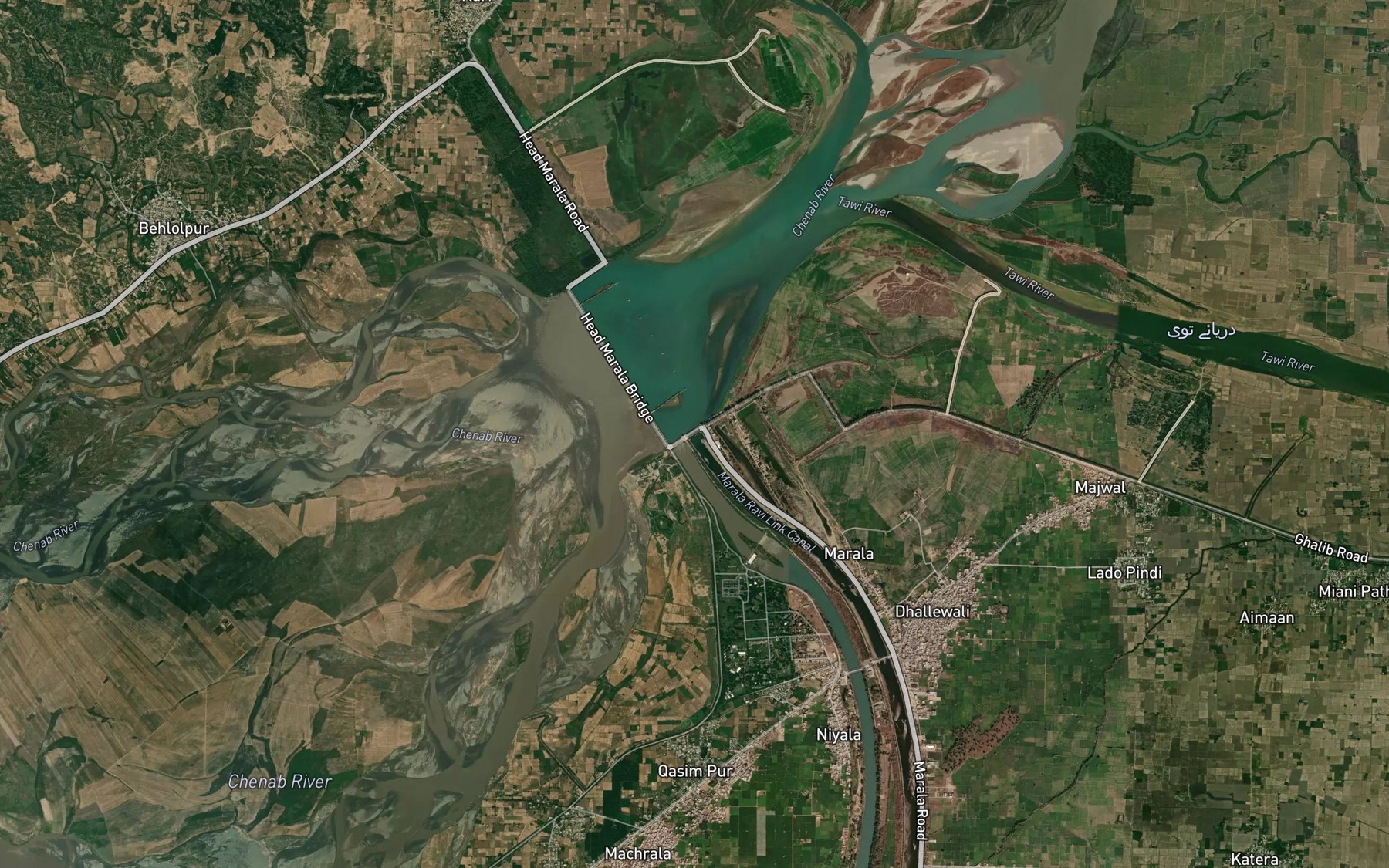 Satellite map of the Marala Ravi Link