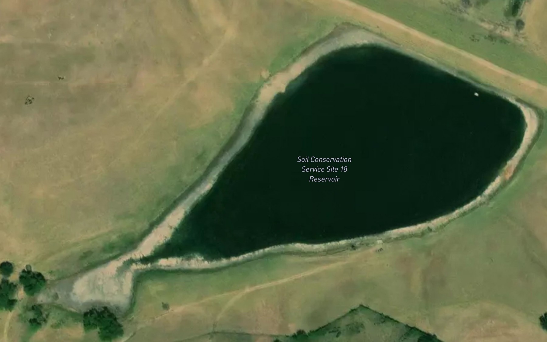 Satellite map of the Soil Conservation Service Site 18 Reservoir