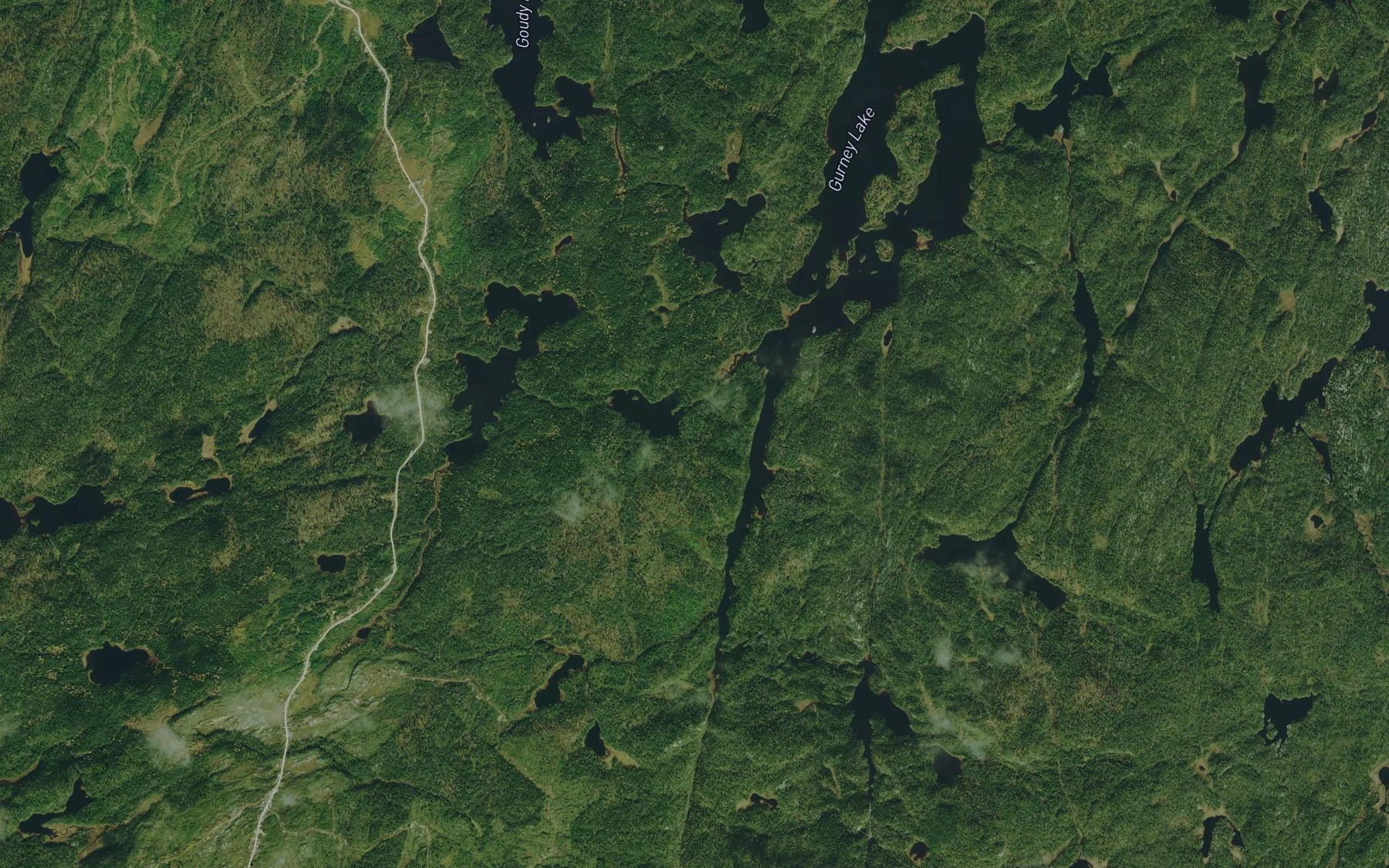 Satellite map of the Goudy Creek