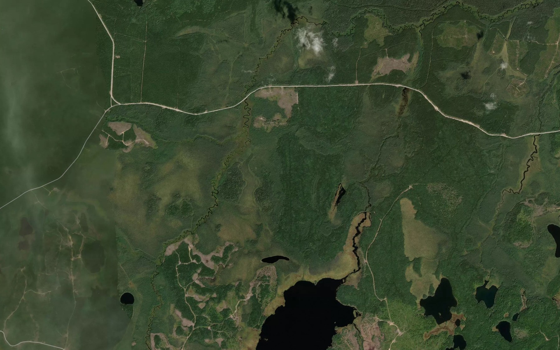 Satellite map of the Fly Creek