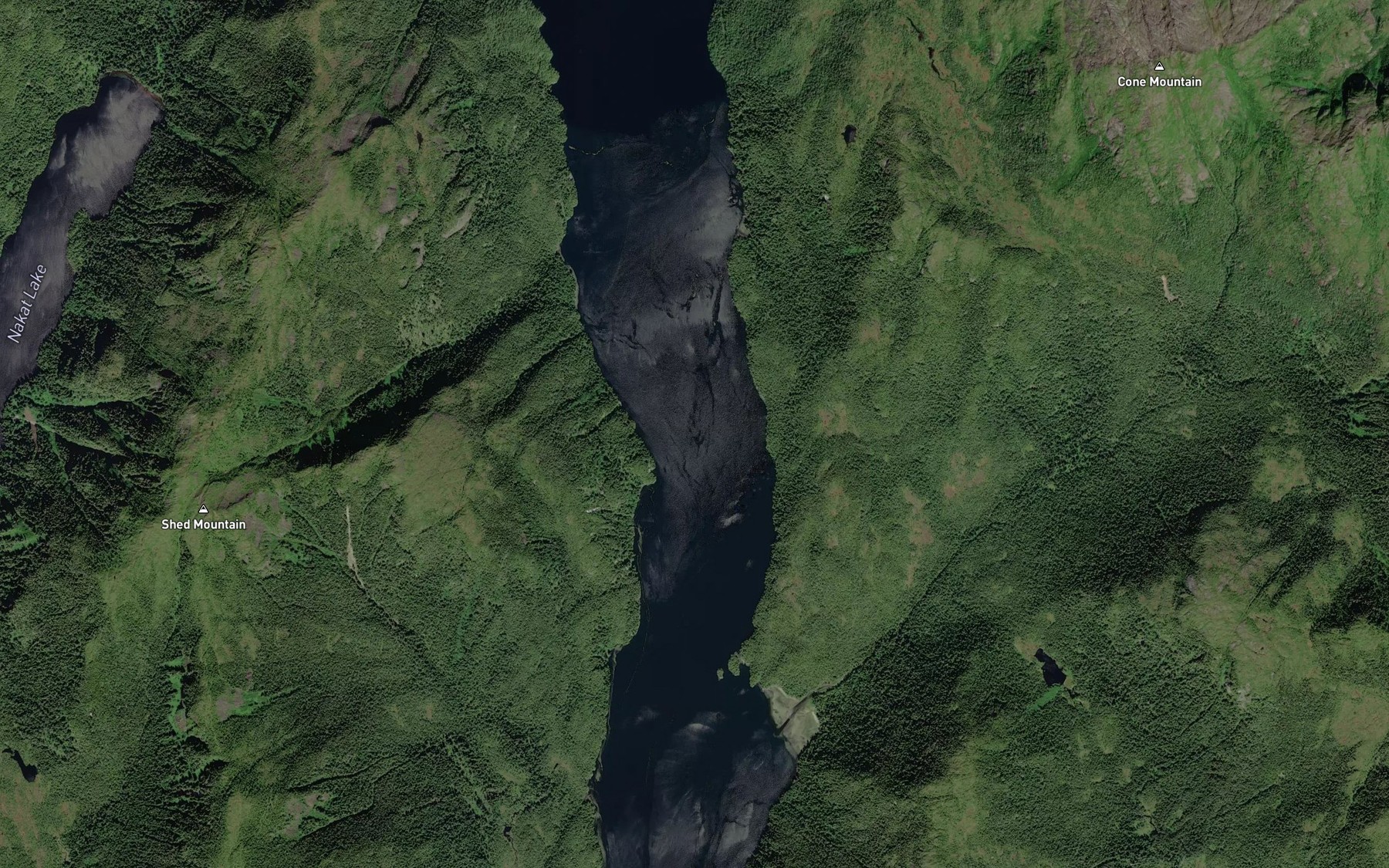 Satellite map of the Willard Inlet