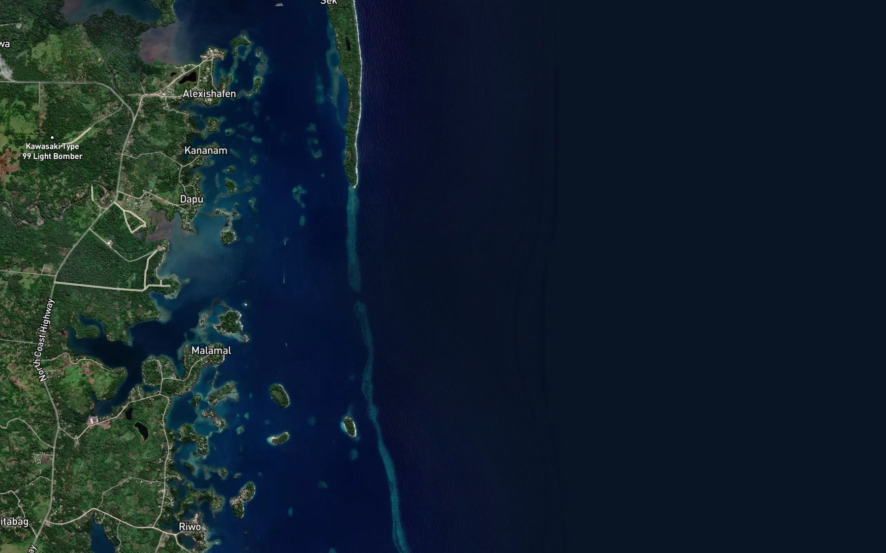 Satellite map of the Malamal Anchorage