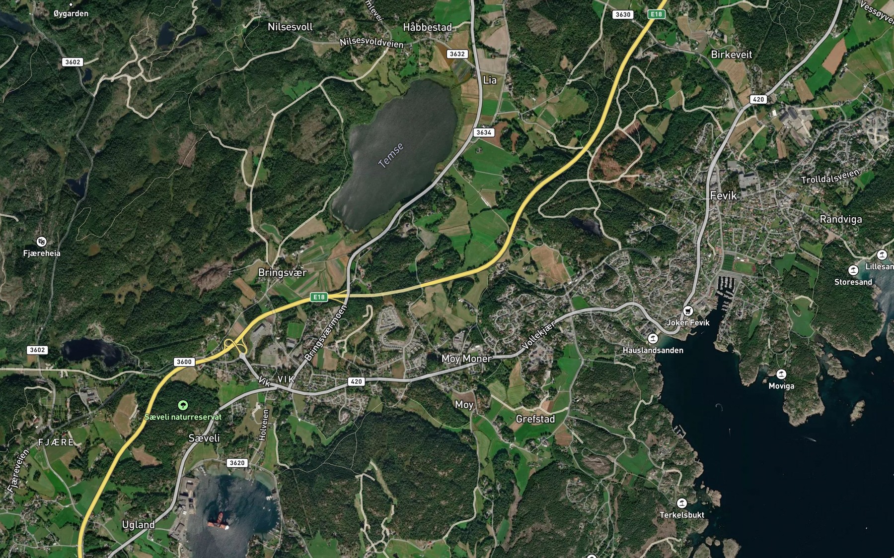 Satellite map of the Kleppebekken
