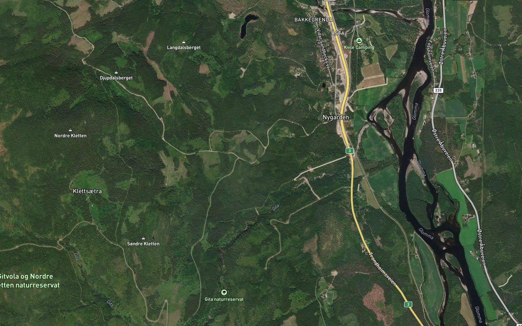 Satellite map of the Nordre Grindbekken