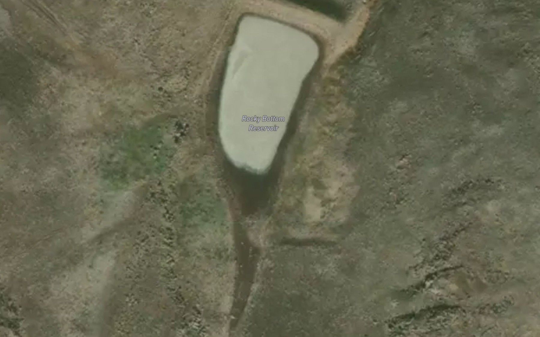 Satellite map of the Rocky Bottom Reservoir
