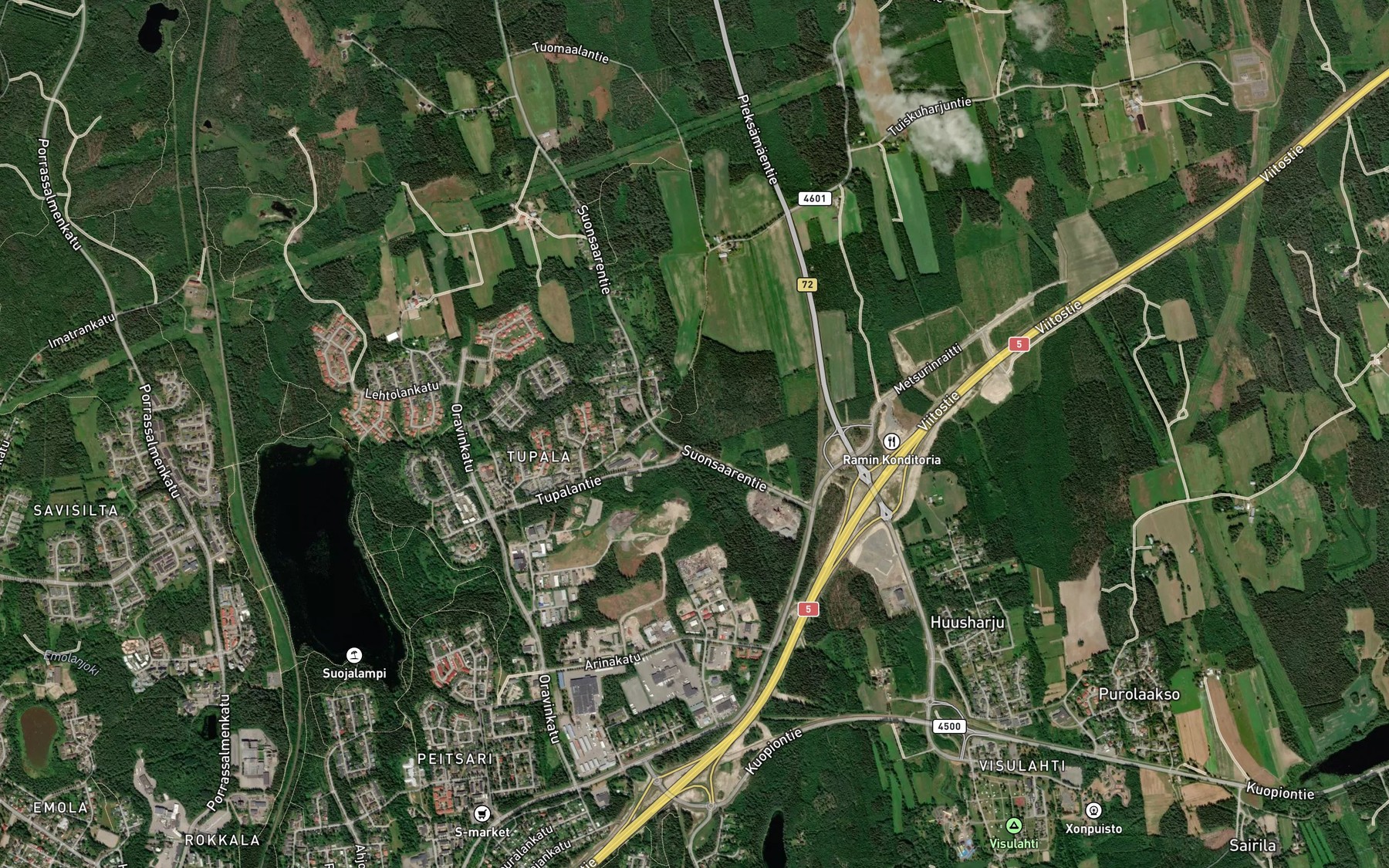 Satellite map of the Muntsilanoja