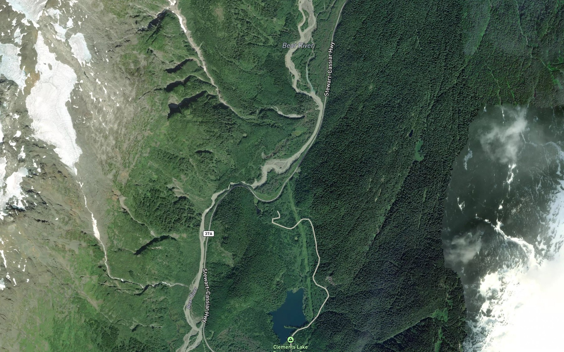 Satellite map of the Fitzgerald Creek