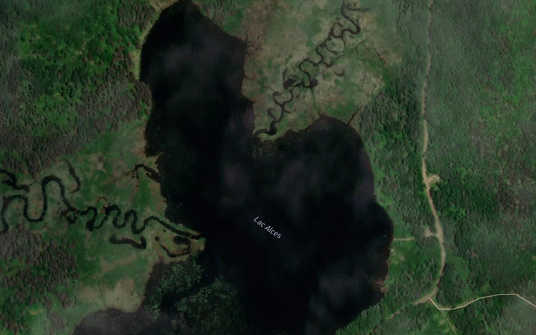 Satellite map of the Lac Alces