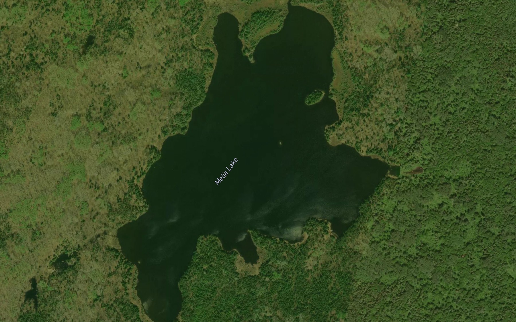 Satellite map of the Melia Lake