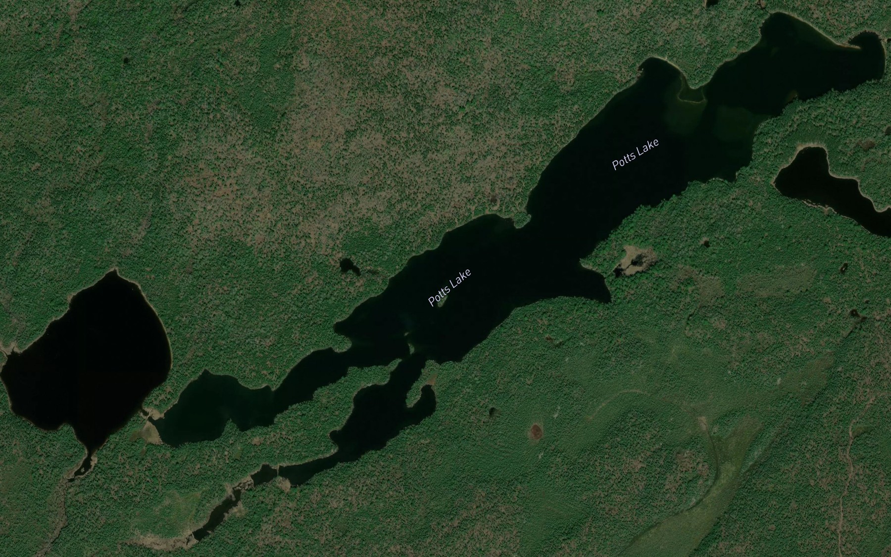 Satellite map of the Potts Lake
