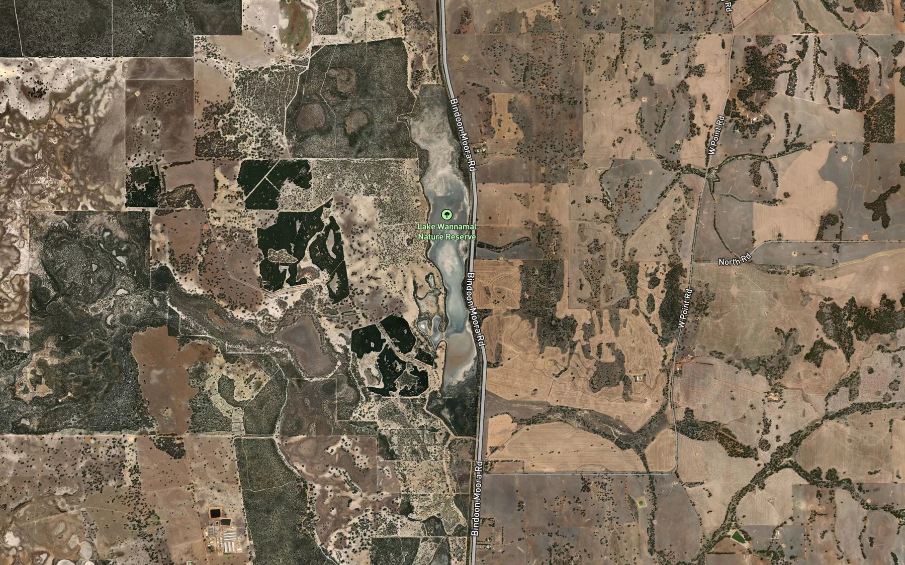 Satellite map of the Lake Wannamal