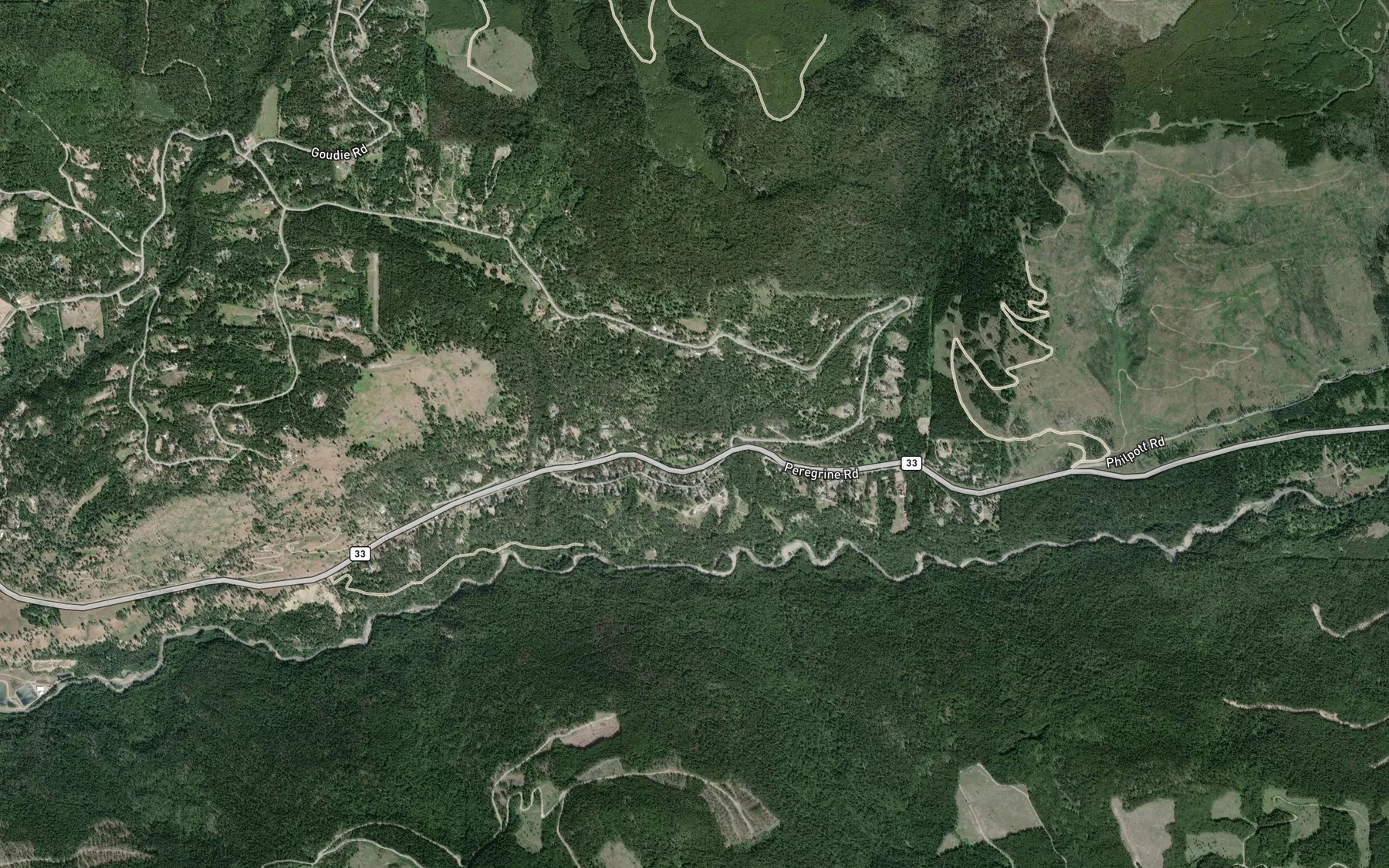 Satellite map of the Grouse Creek