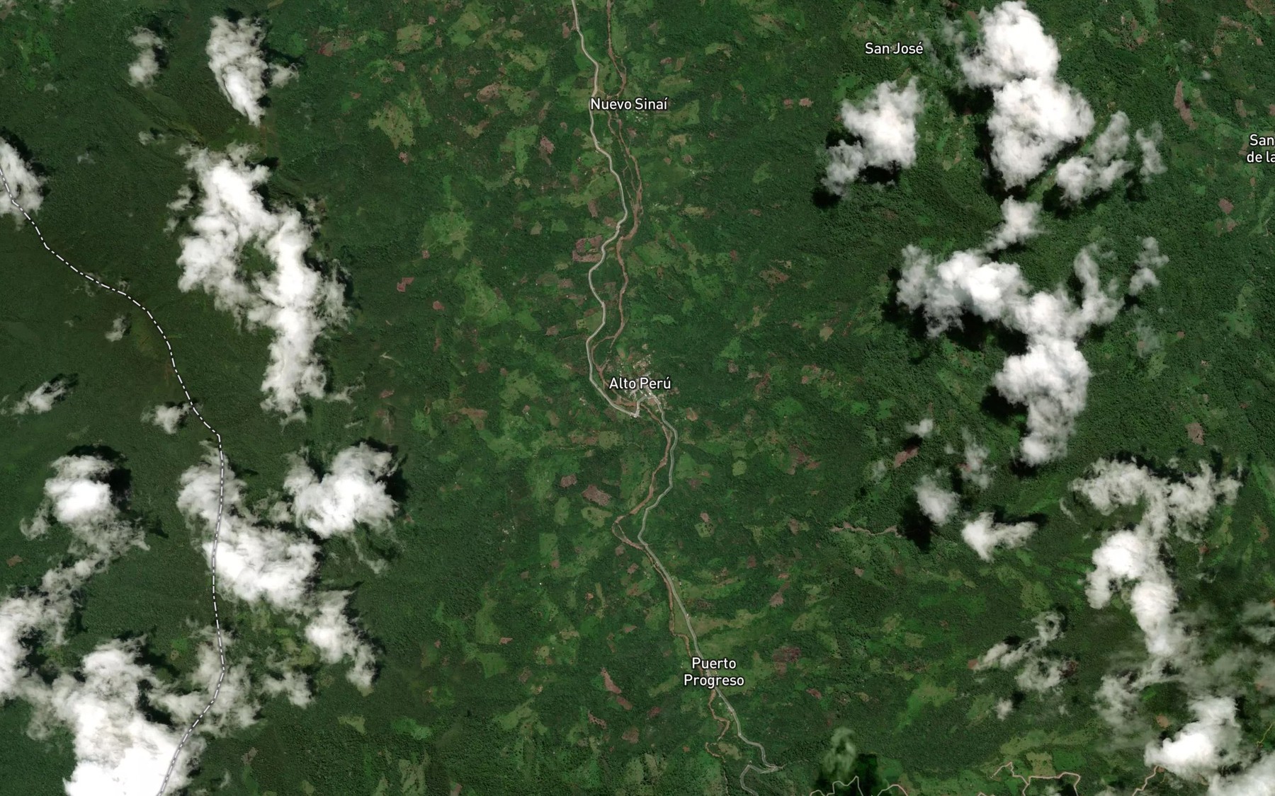 Satellite map of the Quebrada San Nicolas
