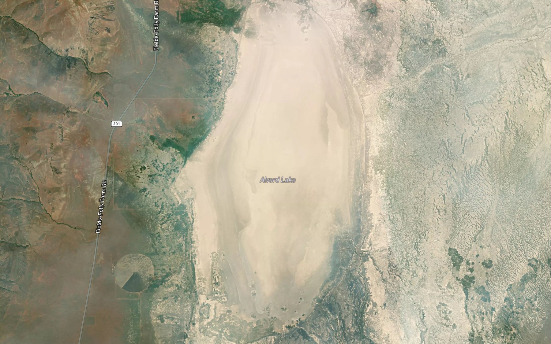 Satellite map of the Alvord Lake