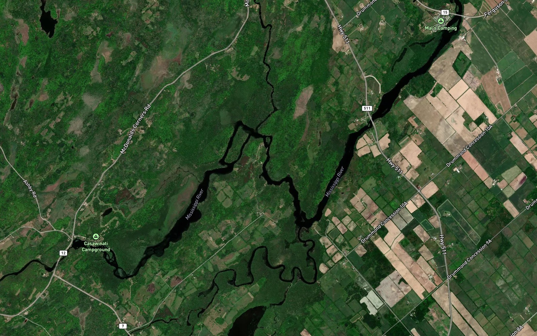 Satellite map of the Clyde River