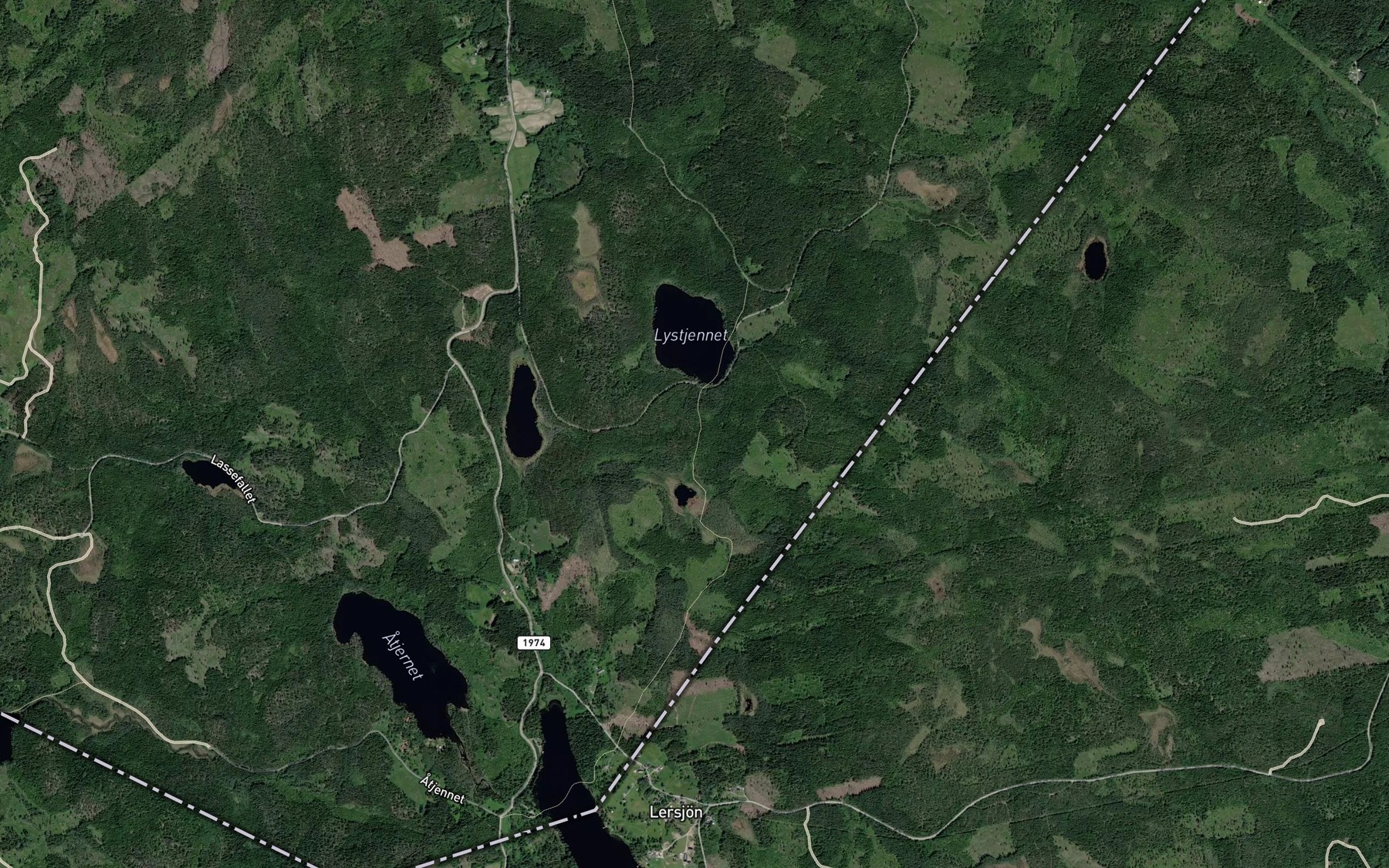 Satellite map of the Lystjennbekken