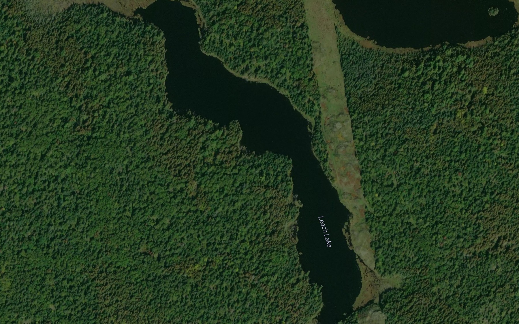 Satellite map of the Leach Lake