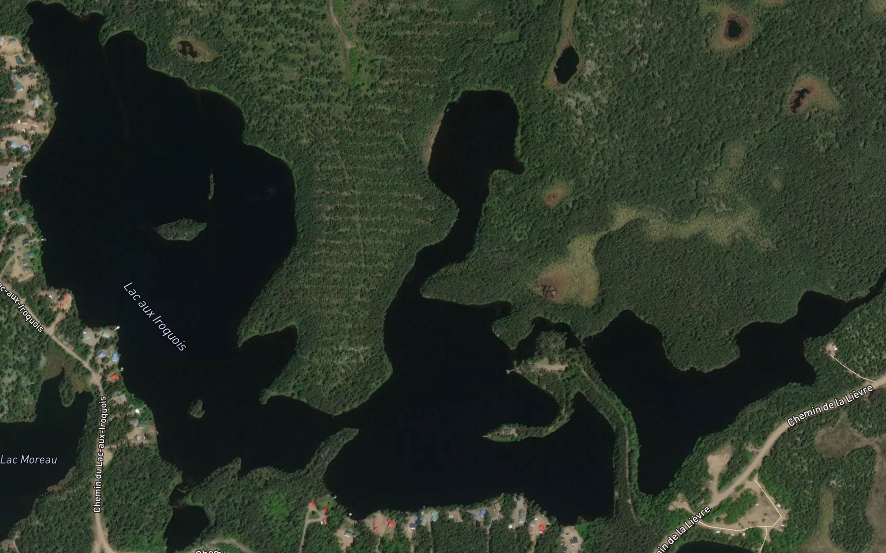 Satellite map of the Lac aux Iroquois