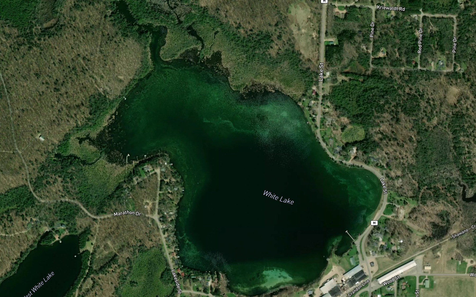 Satellite map of the White Lake