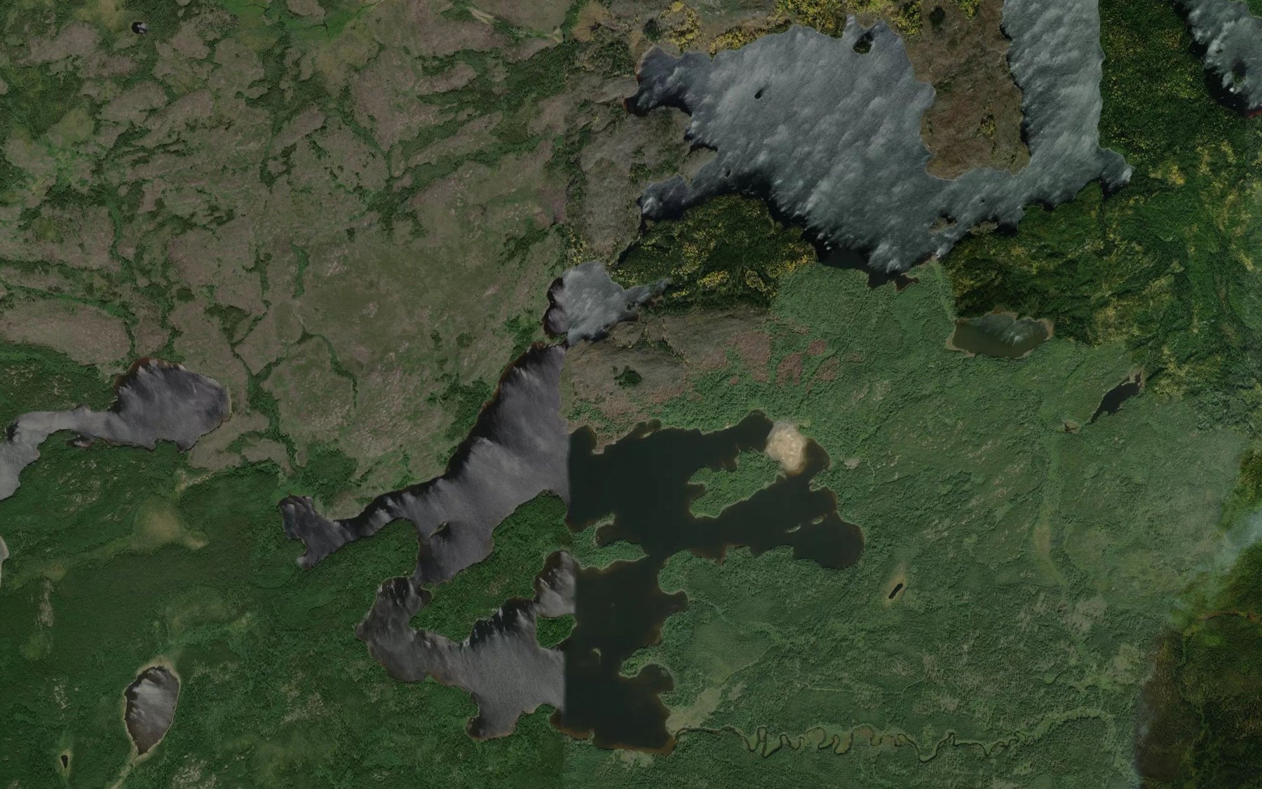 Satellite map of the Stocking Bay
