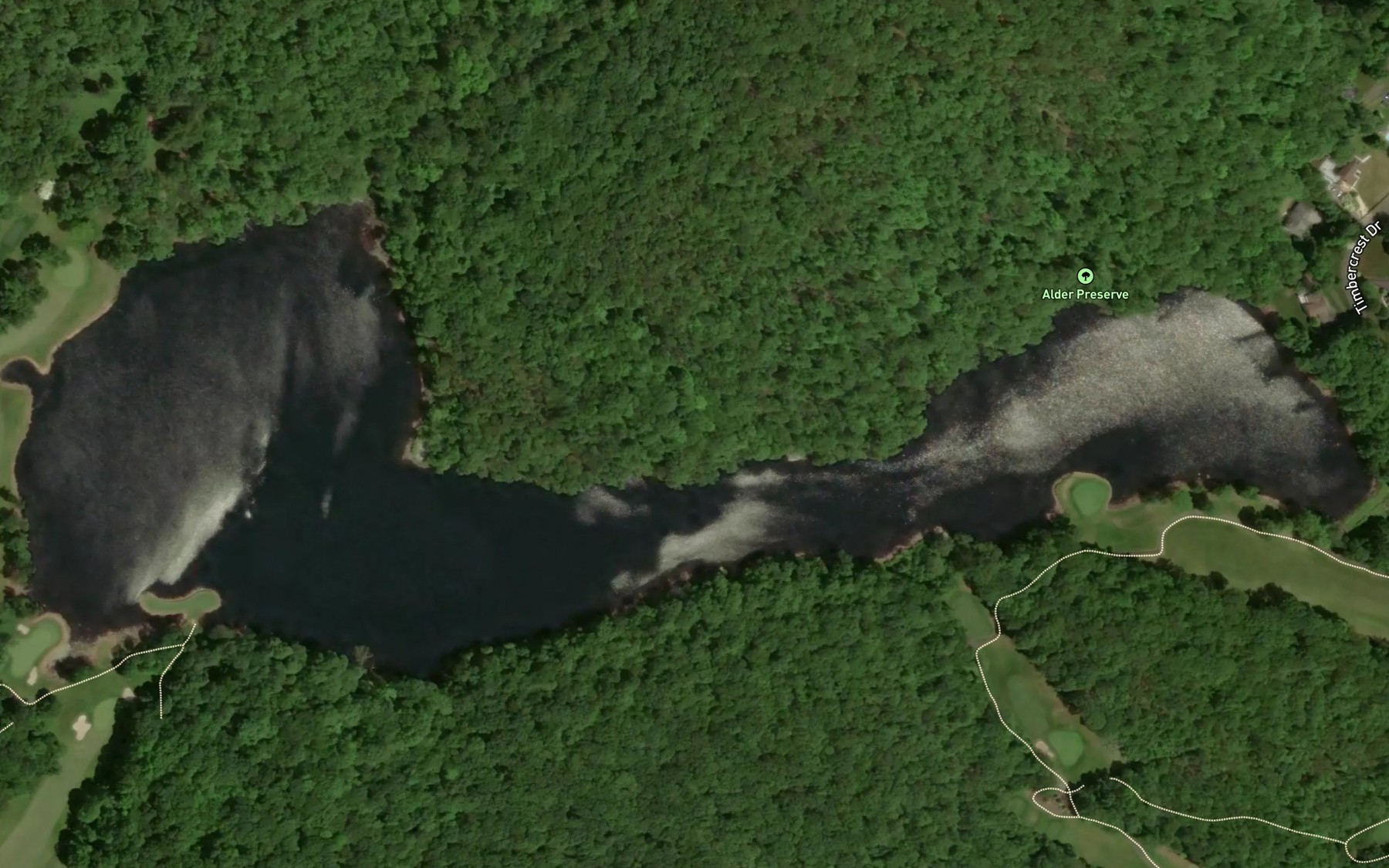 Satellite map of the Boggs Pond