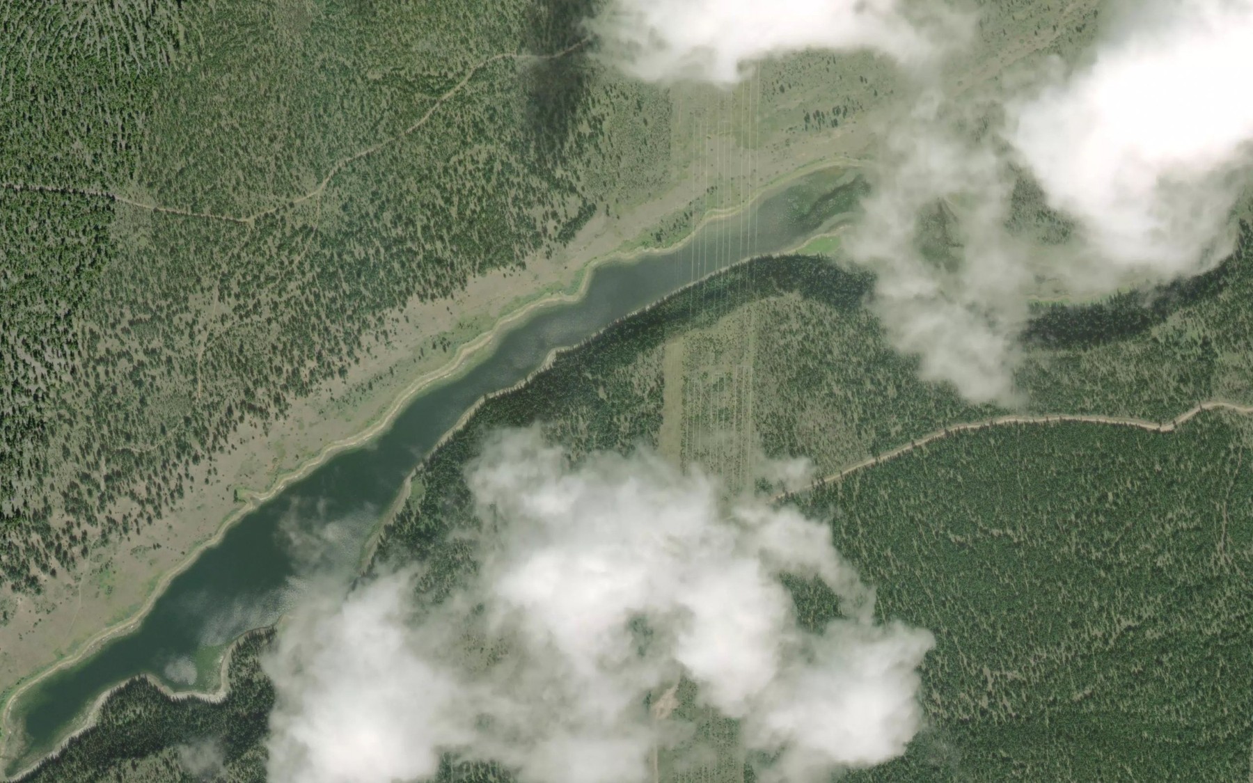 Satellite map of the Canoe Lake