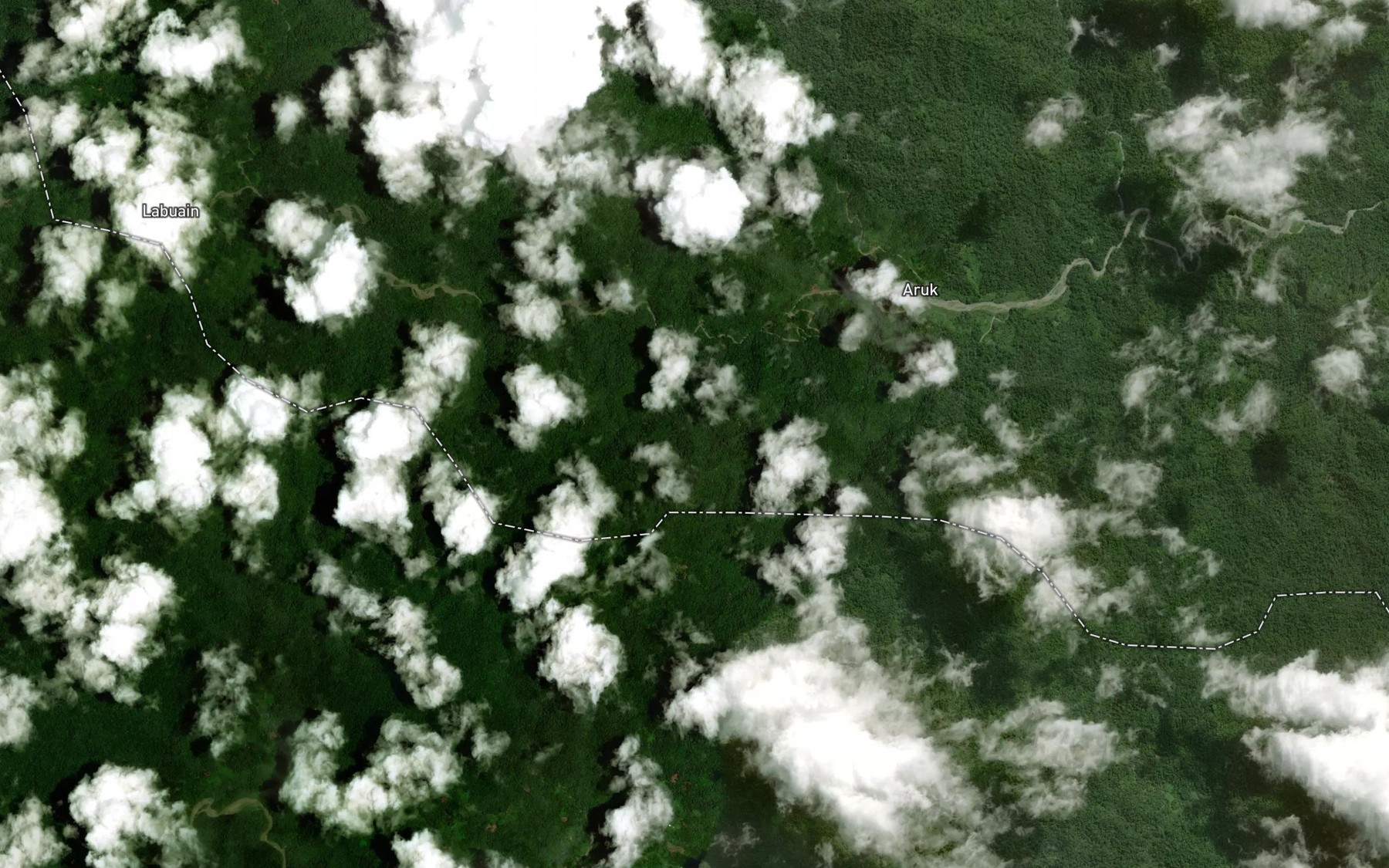 Satellite map of the Muluang Creek