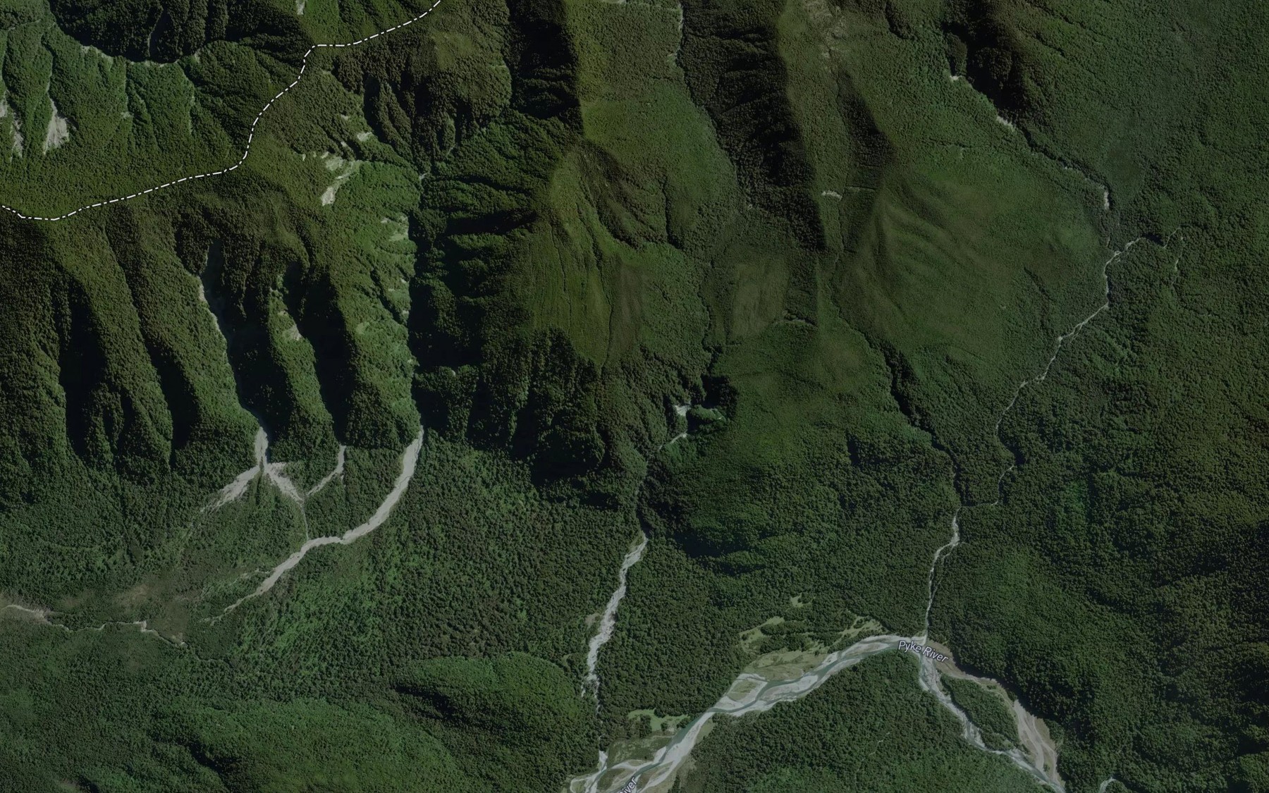 Satellite map of the Paulin Creek