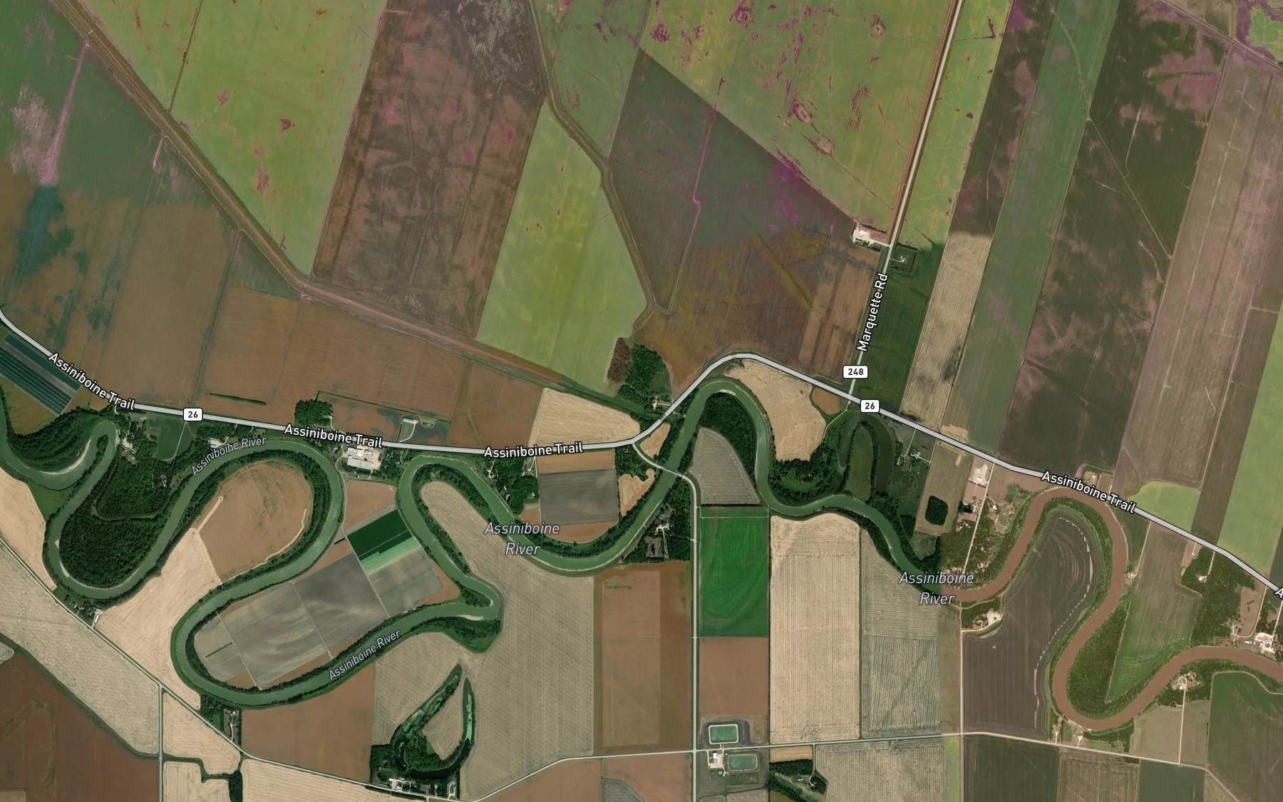 Satellite map of the Slegers Drain