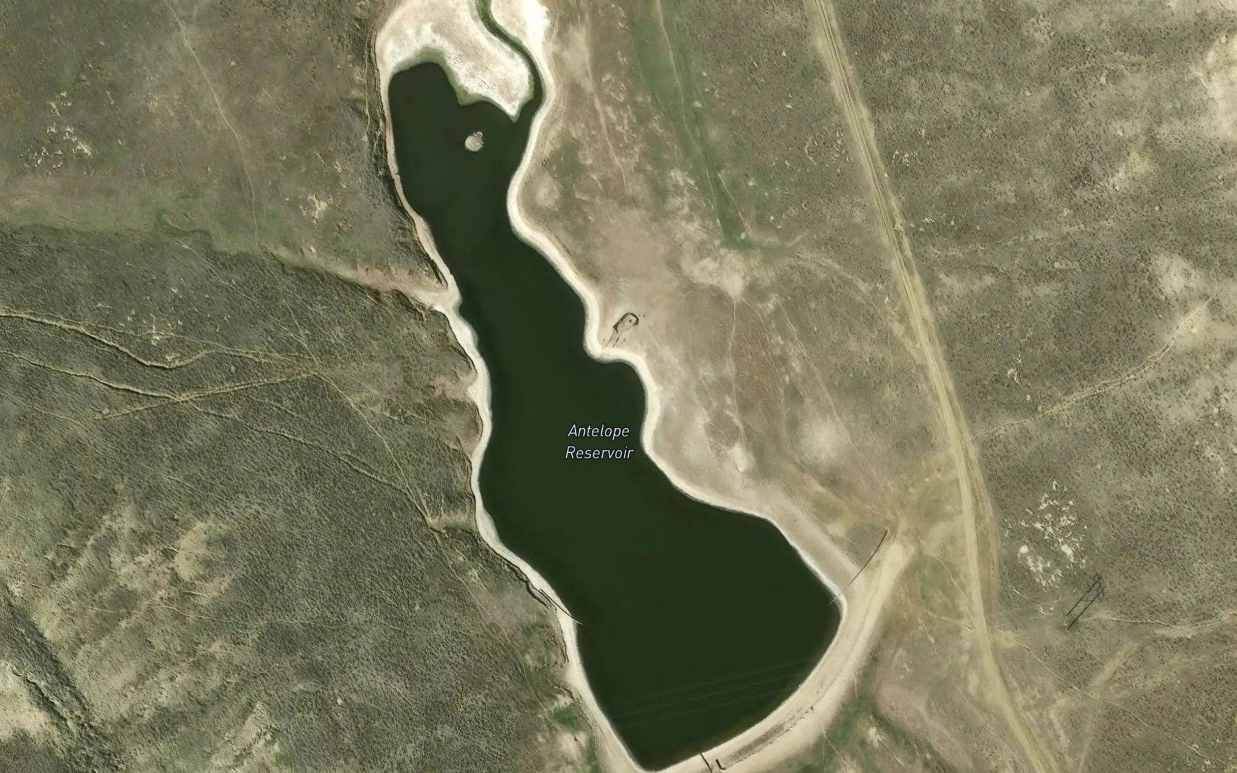 Satellite map of the Antelope Reservoir
