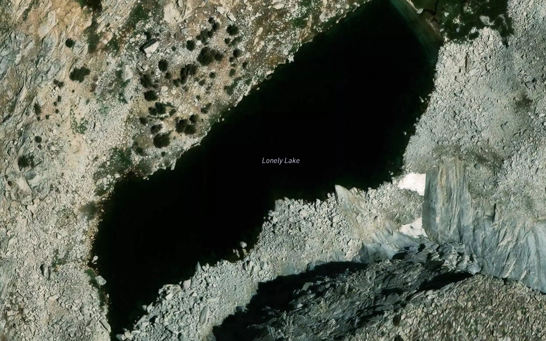 Satellite map of the Lonely Lake