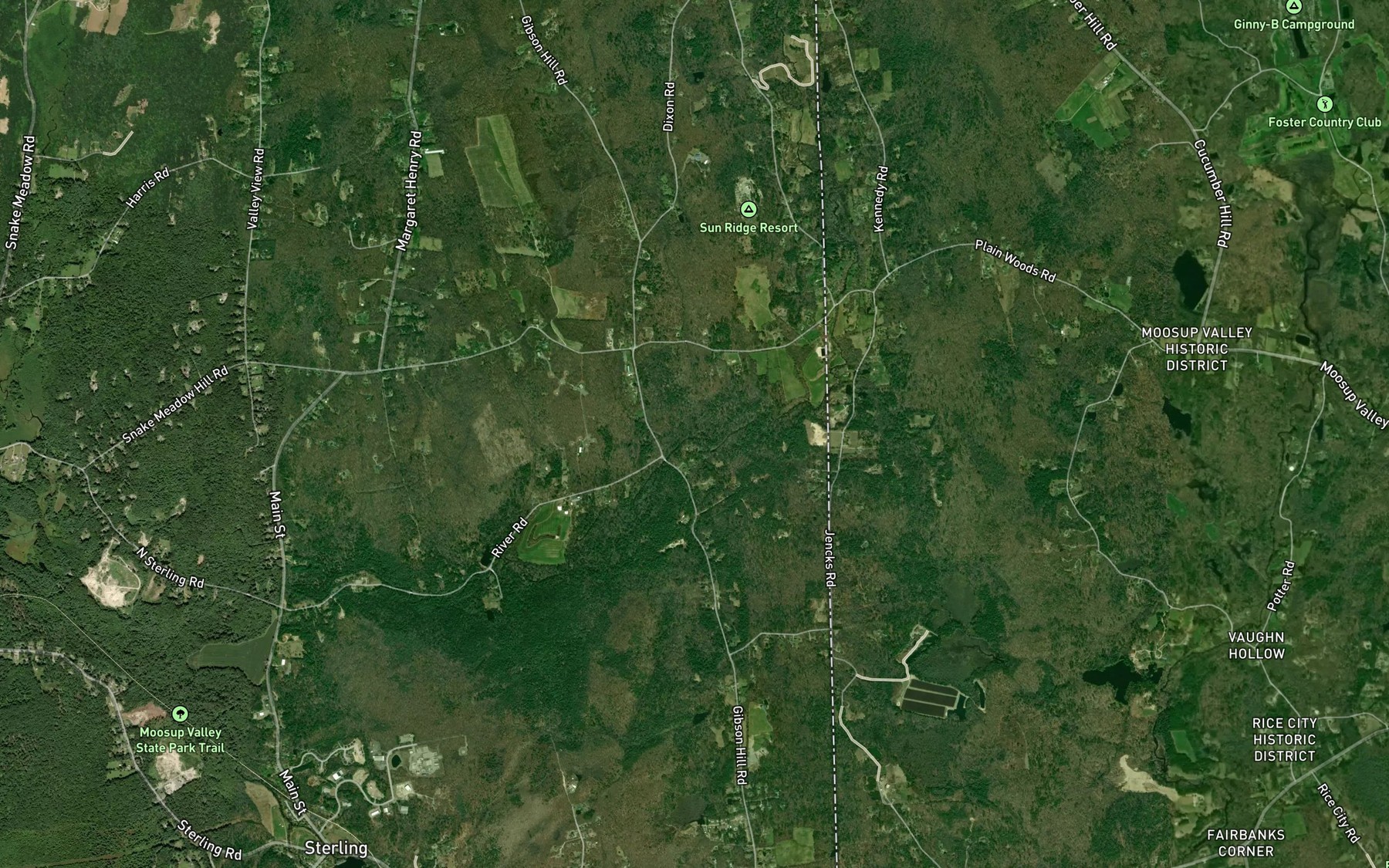 Satellite map of the Dixon Brook
