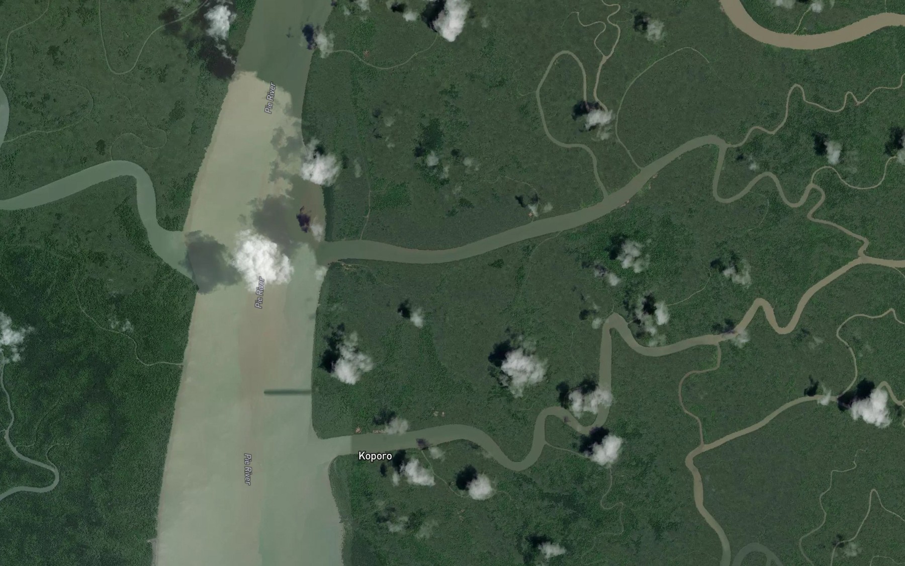 Satellite map of the Awamu Creek
