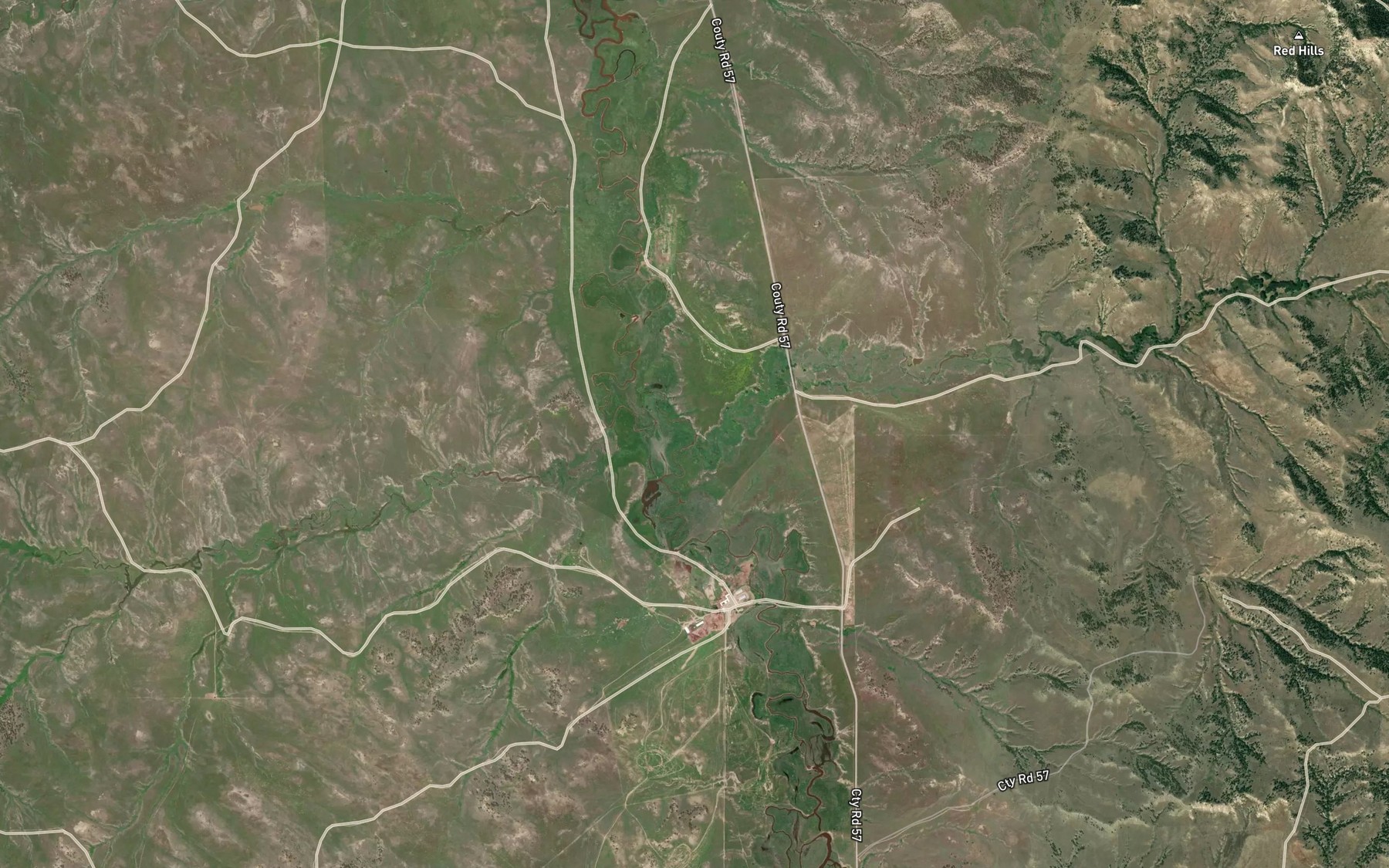 Satellite map of the Plum Creek