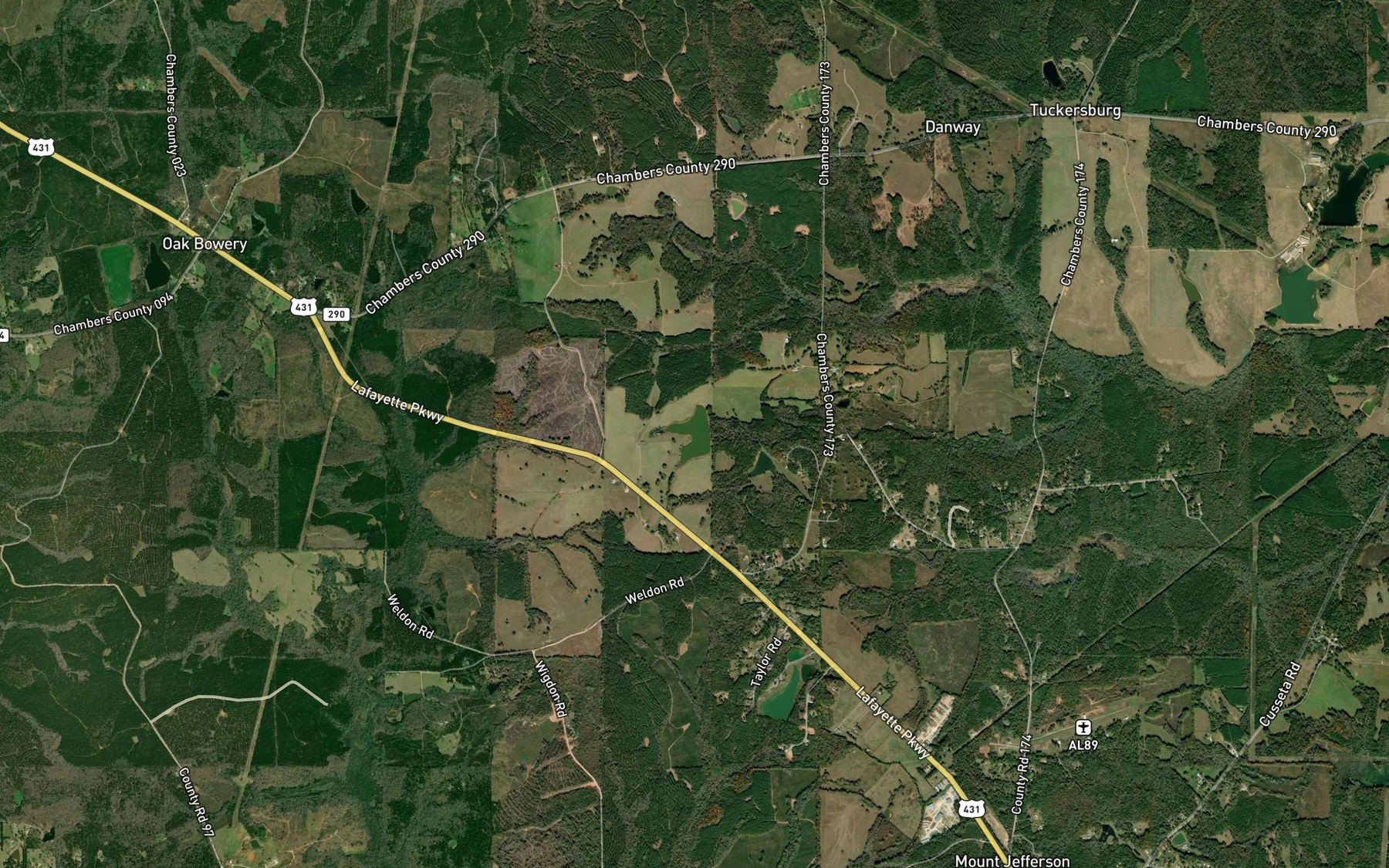 Satellite map of the Kilpatricks Lake