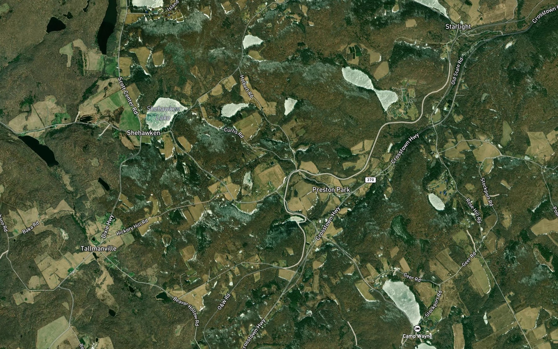 Satellite map of the Preston Park Pond