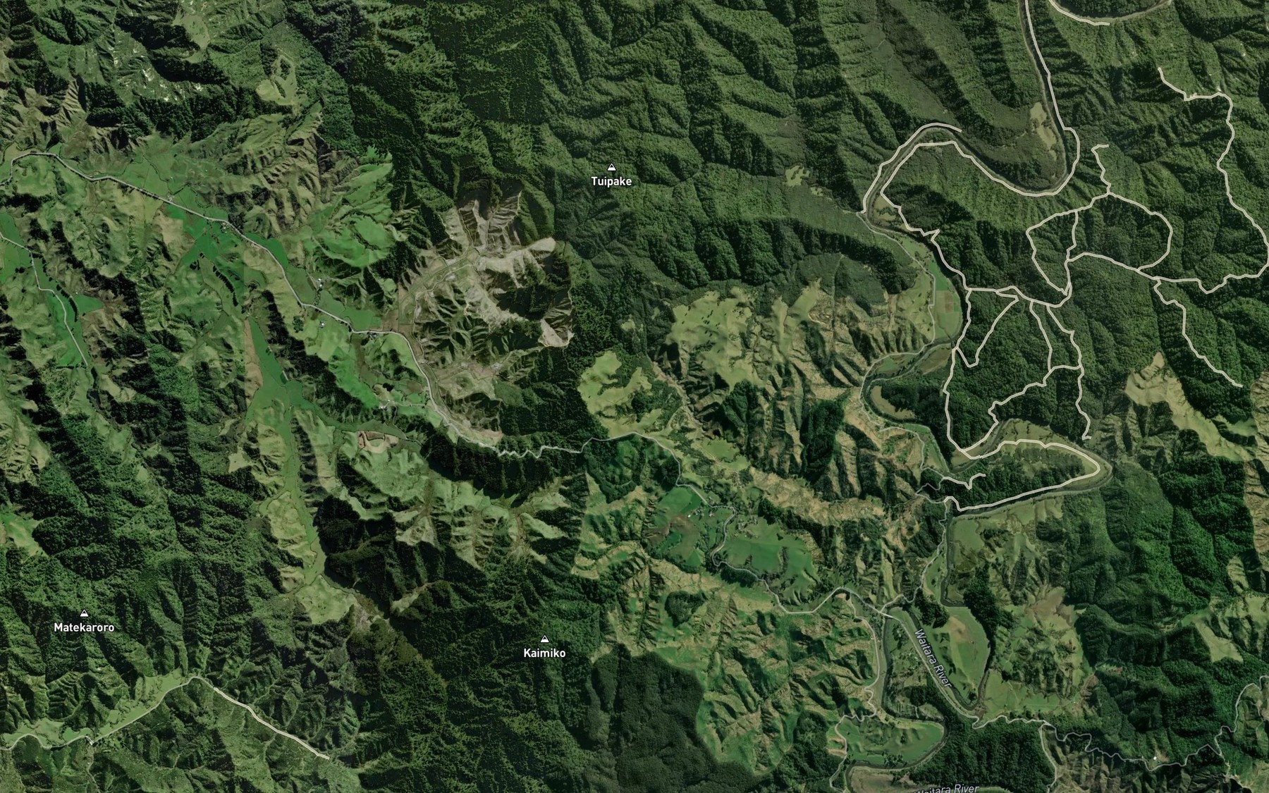 Satellite map of the Hoehoe Stream