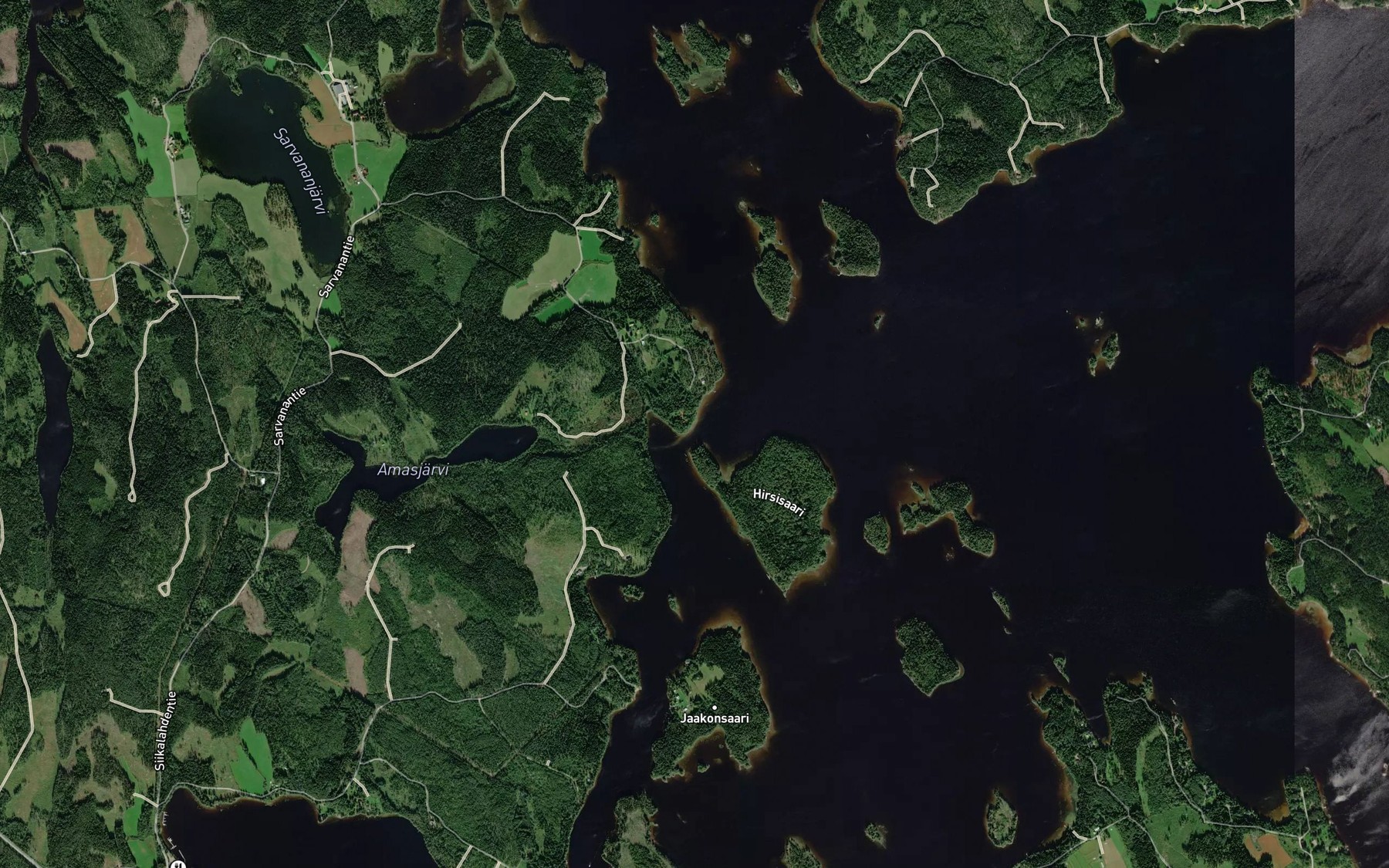 Satellite map of the Ahosalmi