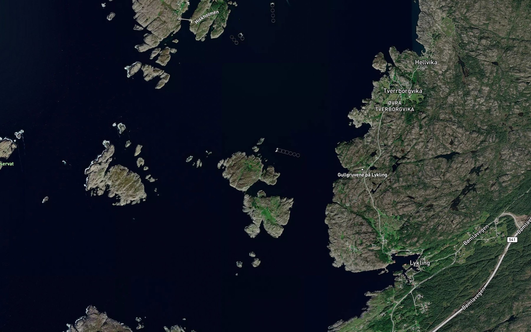 Satellite map of the Naustvika